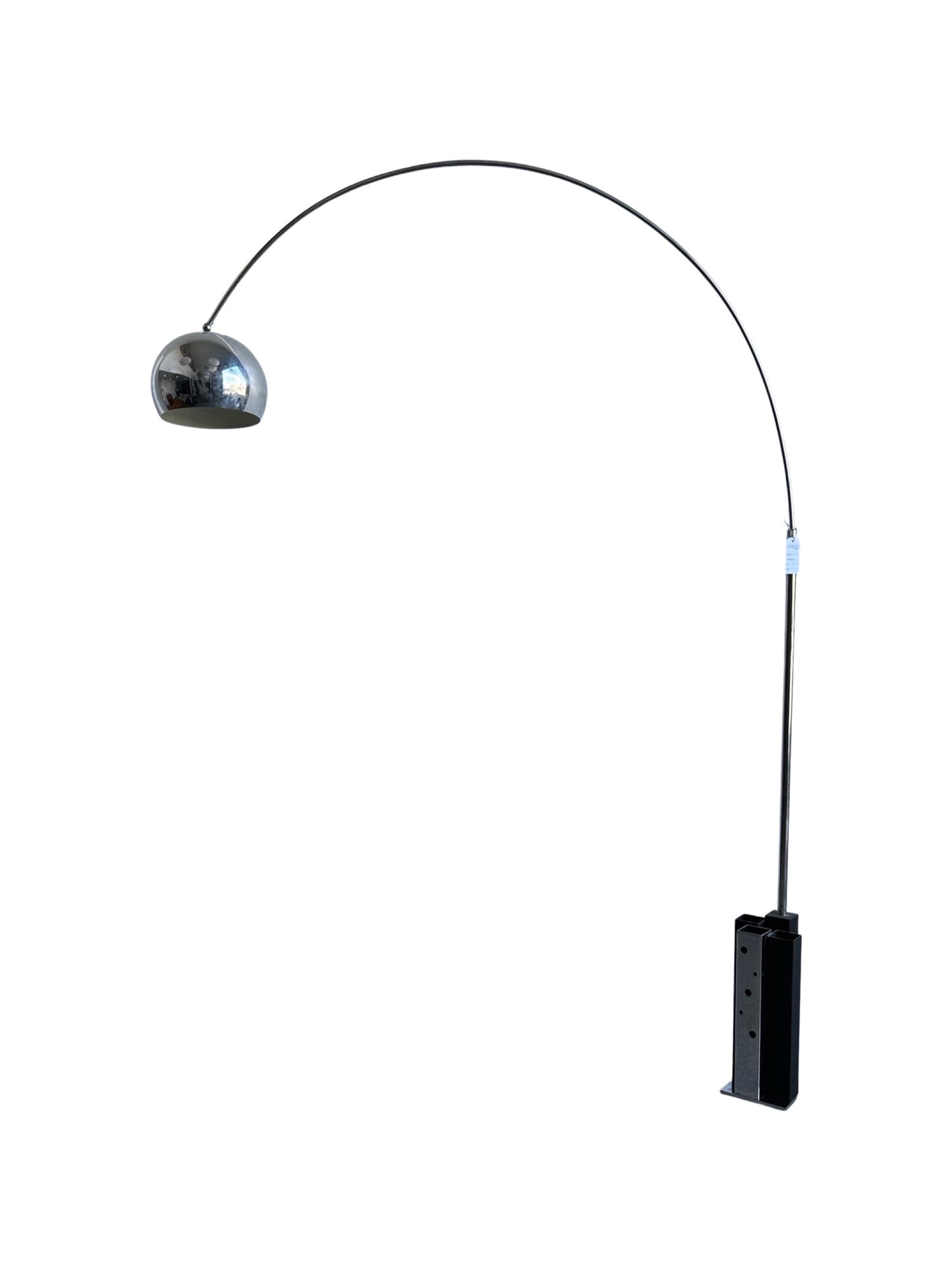 Arch Floor Lamp By Goffredo Reggiani in Chrome and Black Metal