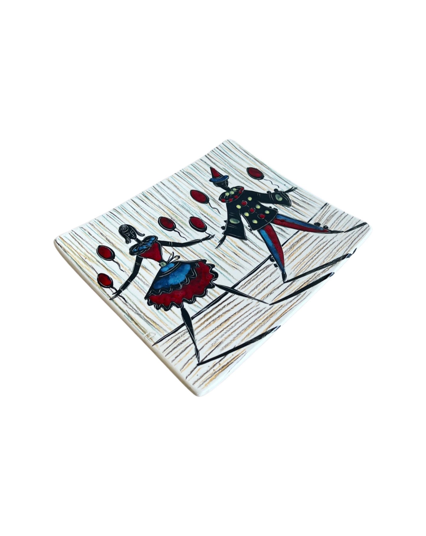 Etruria Sesto Fiorentino Italian Hand Painted Ceramic Plate, 1970