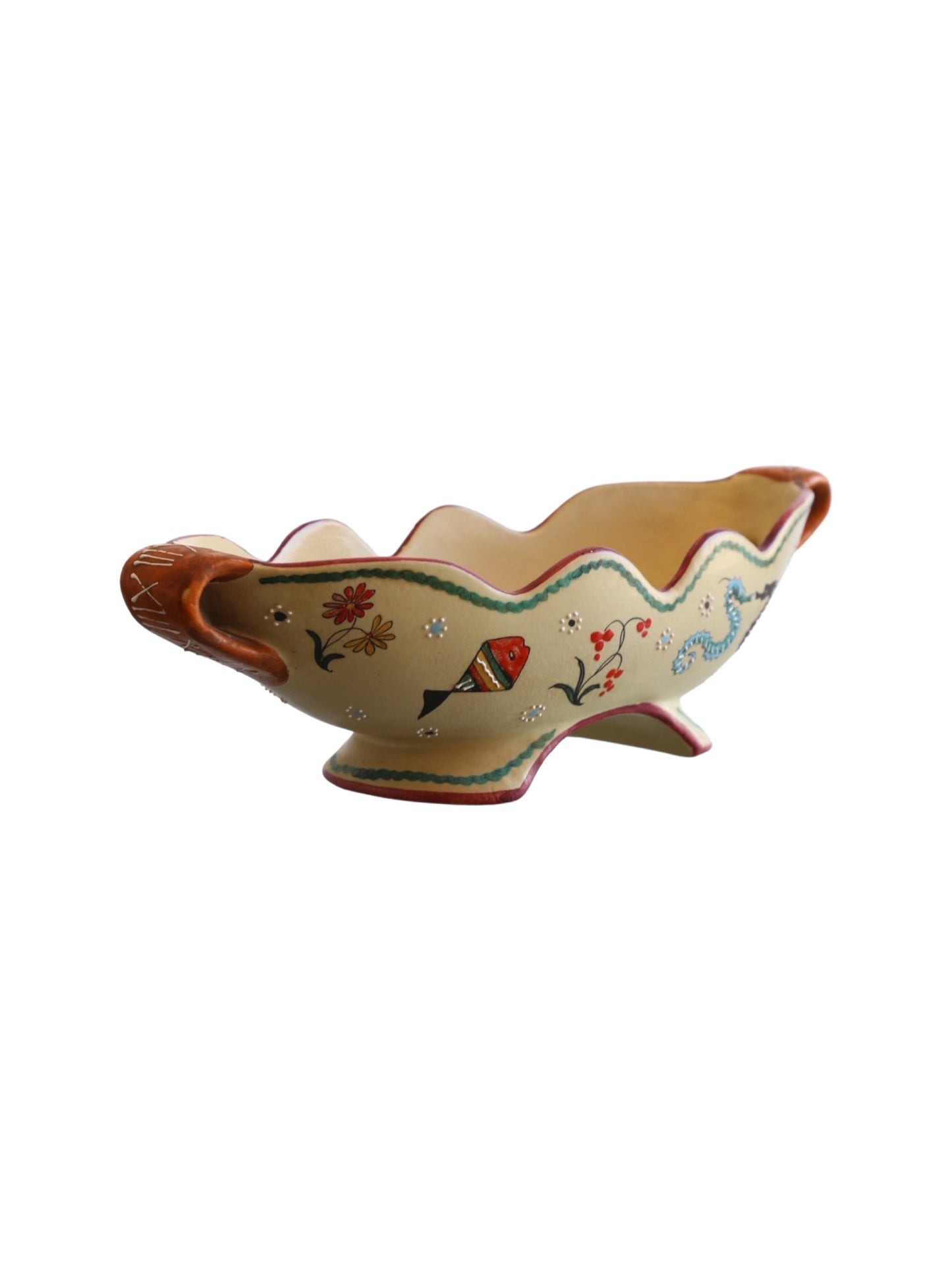 Volpi Deruta Italian Centrepiece Bowl Ceramic with Art Work, 1960s