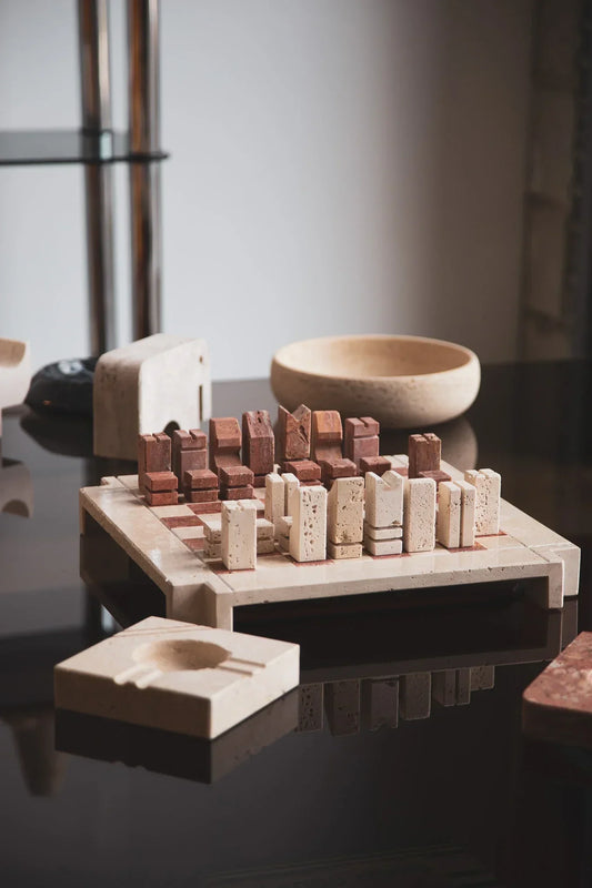 marble decor pieces on a coffee table
