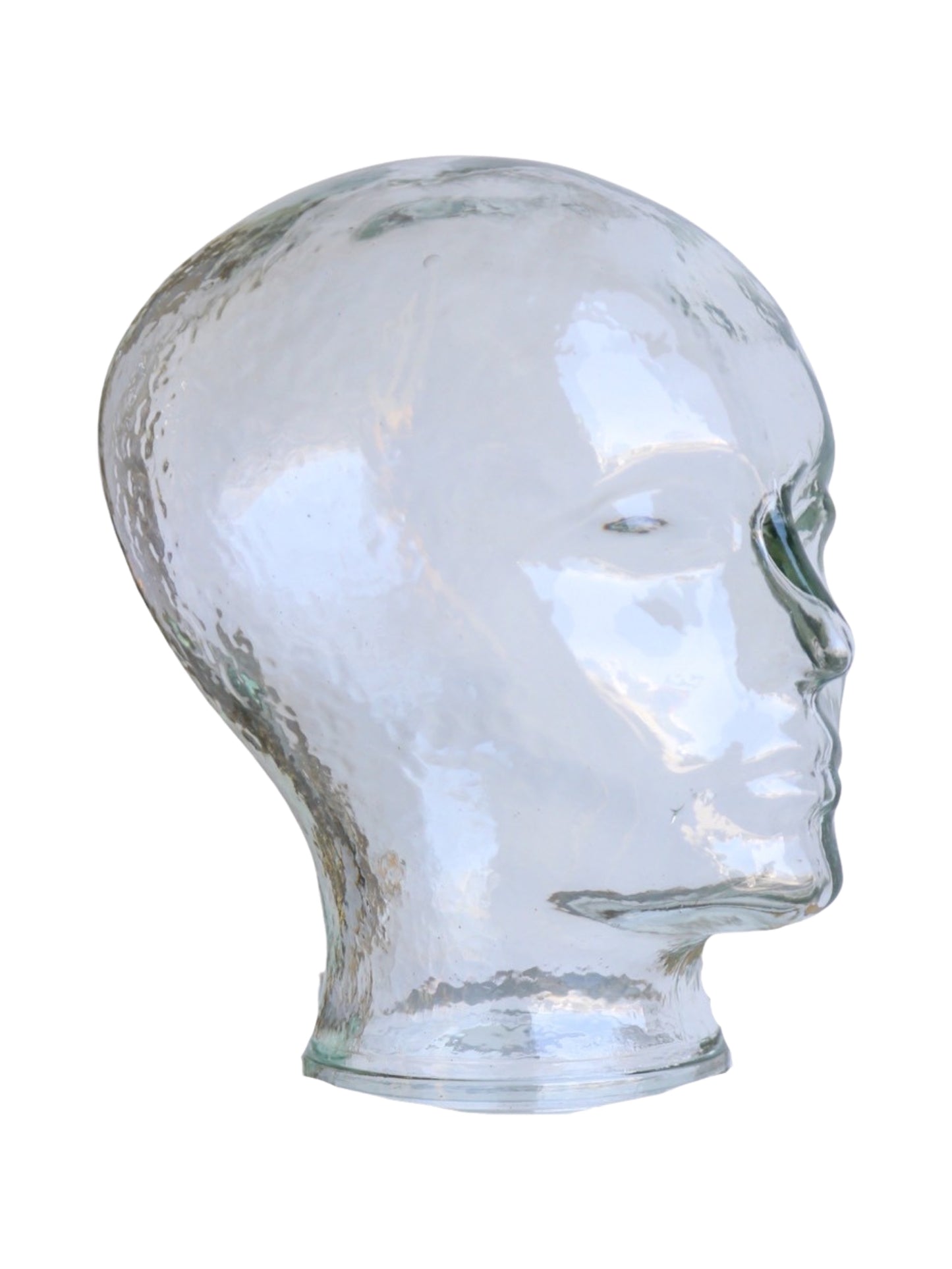 Italian Mid Century Modern Crystal Glass Head Sculpture by Piero Fornasetti 1960s