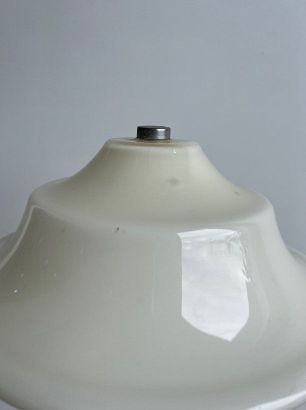 Carlo Nason Chrome and Opaline Glass Floor Lamp 1970s