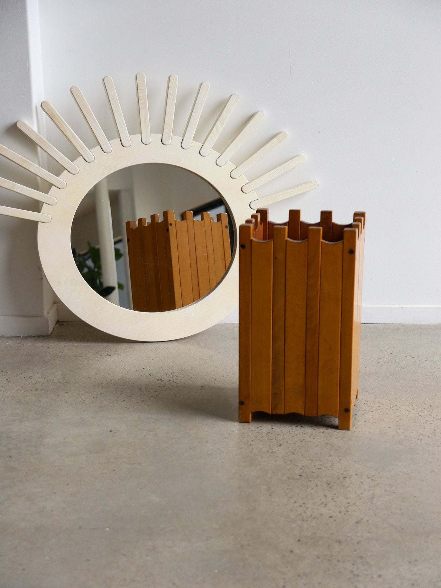 1960s Italian wall mirror by Albert Leclerc for Planula - Lumini Collections