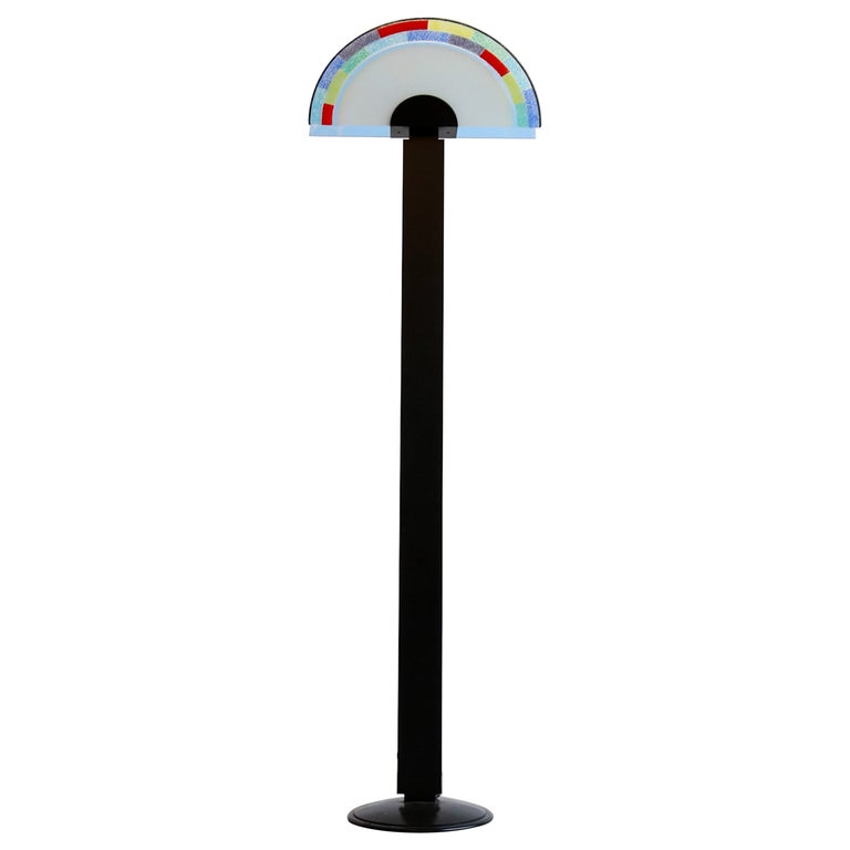 Floor Lamp by AVMazzega in Murano Glass & Black Metal