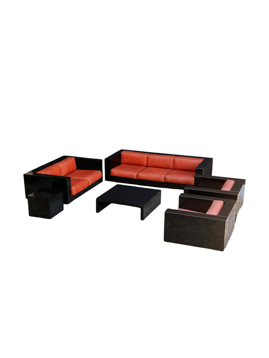 Massimo Vignelli for Poltronova Saratoga sofa set & coffee table