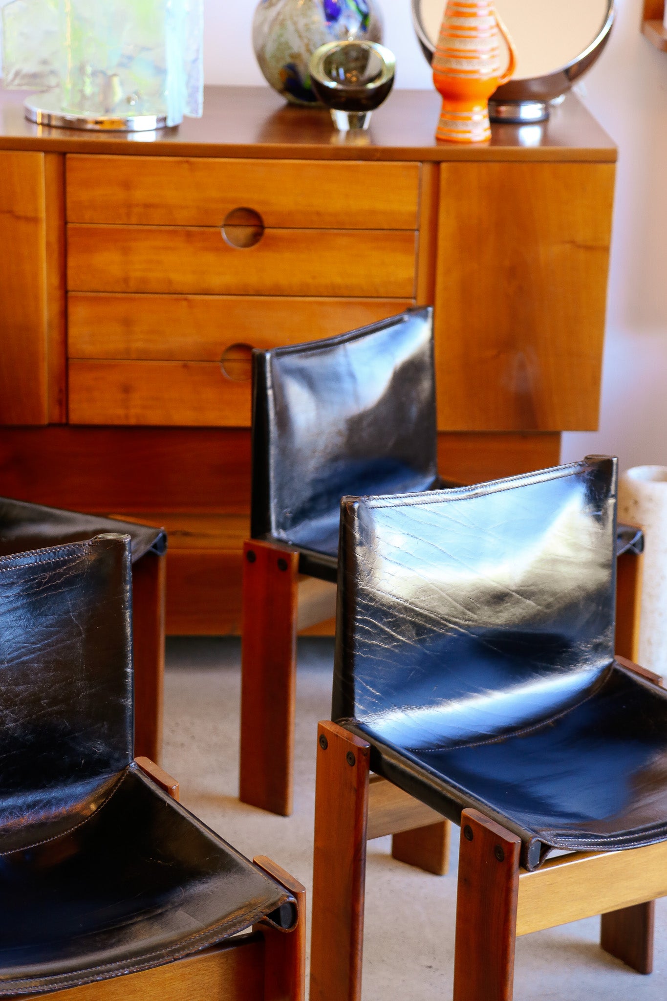 Afra & Tobia Scarpa Monk Chairs for Molteni, 1974 - Lumini Collections