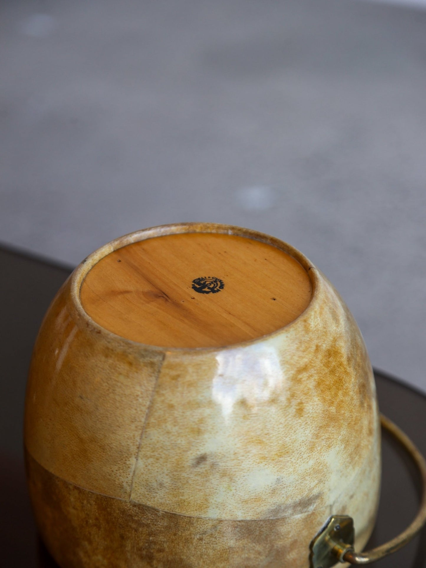 Aldo Tura Goatskin Ice Bucket with Brass Handle, 1960s - Lumini Collections