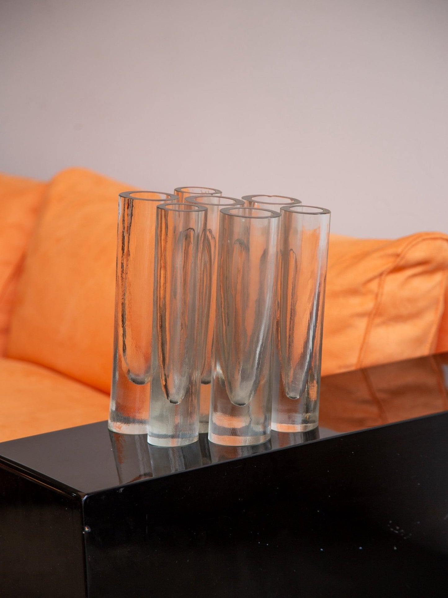 Barbini Murano sculptural vase in clear glass, Italy 1970s - Lumini Collections