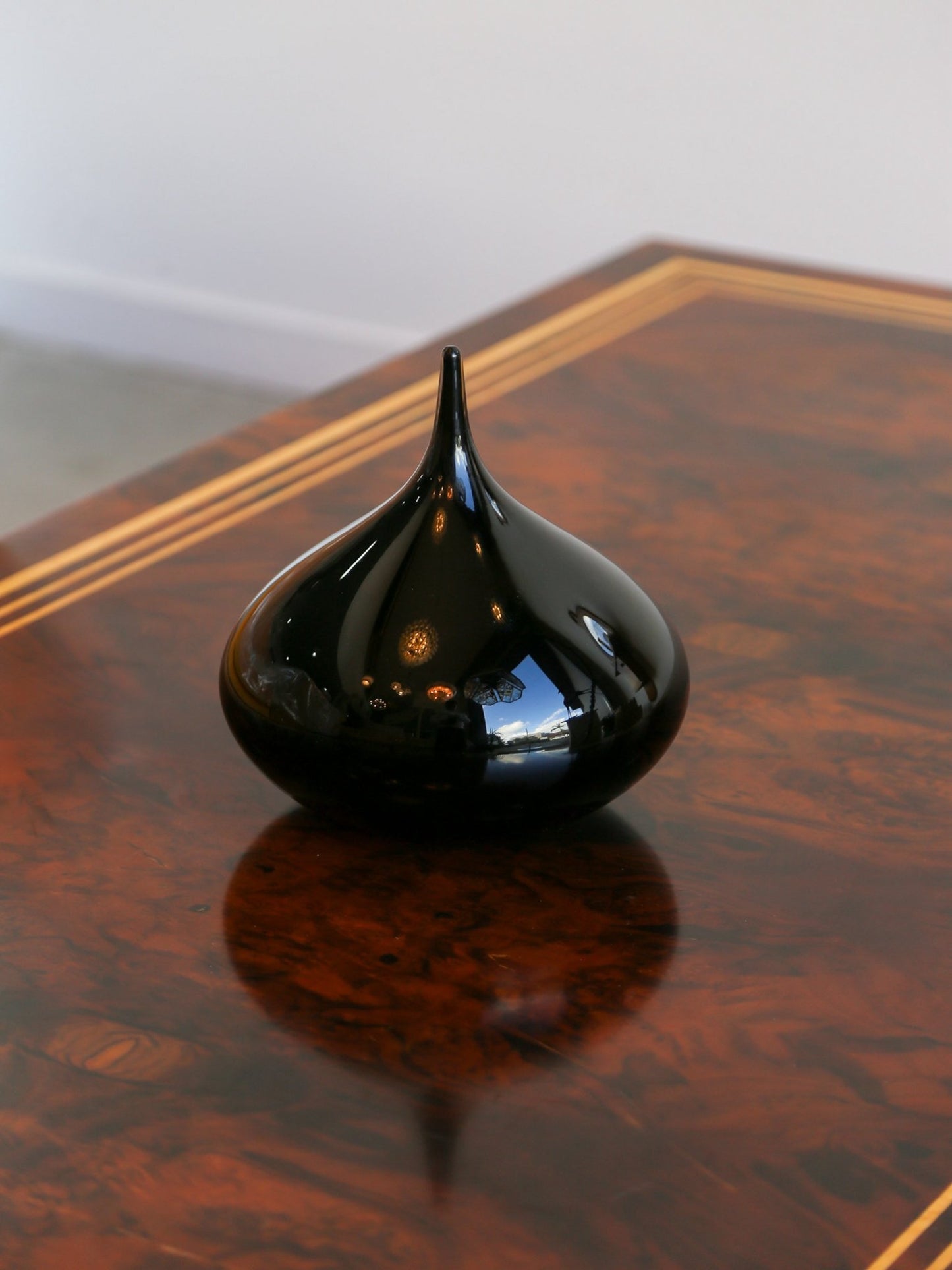 Black Murano Glass Sculptural Vase, Italy 1970s - Lumini Collections