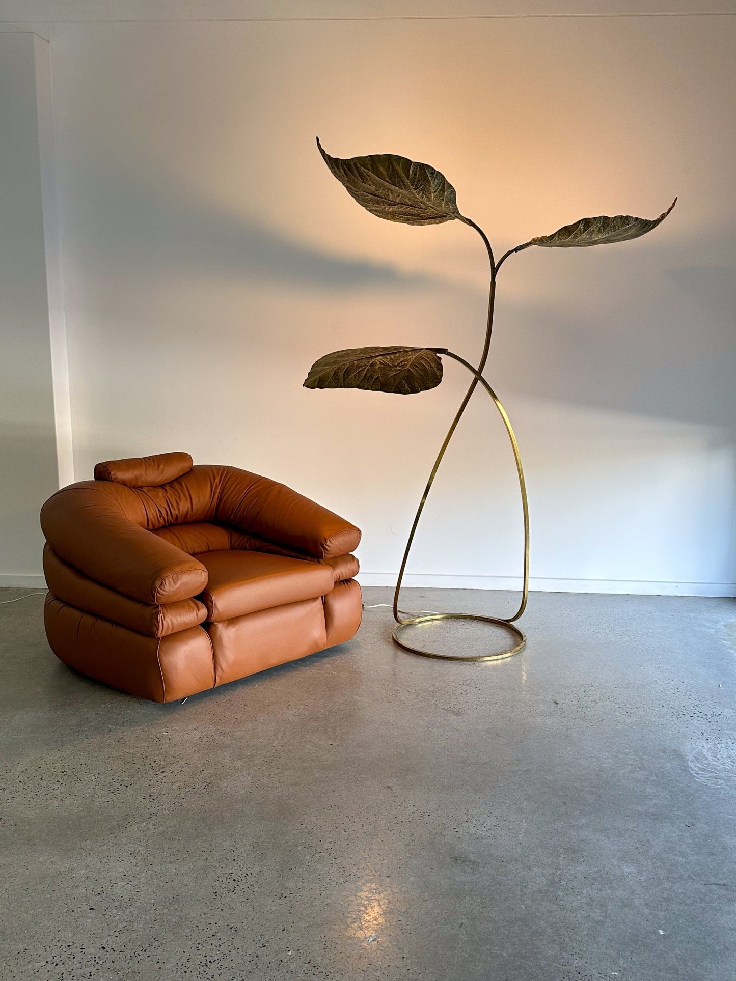 Carlo Giorgi for Bottega Gadda Rabarbaro Brass Three Leaf Floor Lamp - Lumini Collections