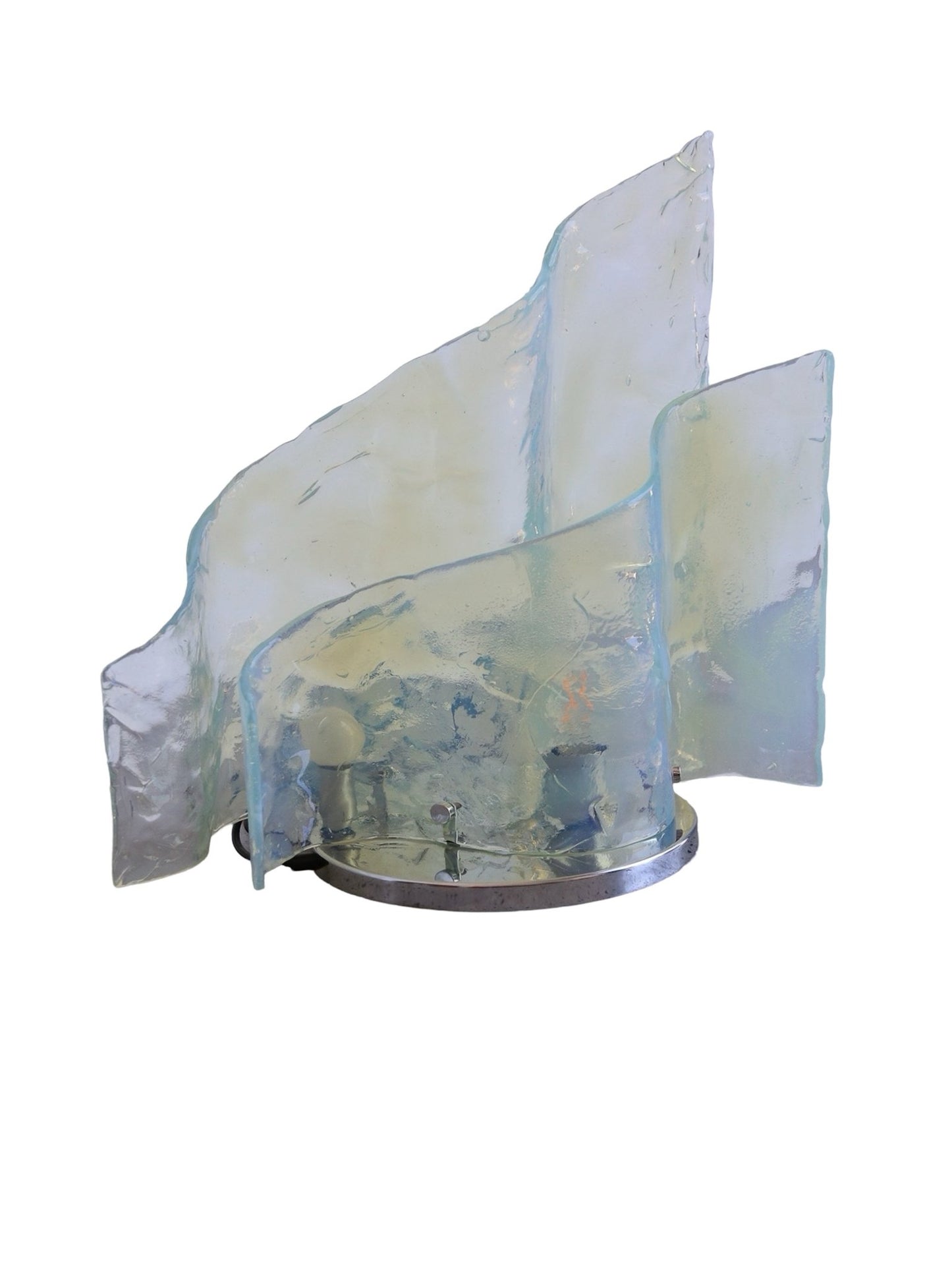 Carlo Nason Murano Glass & Chrome Table Lamp, Mazzega 1960s - Lumini Collections