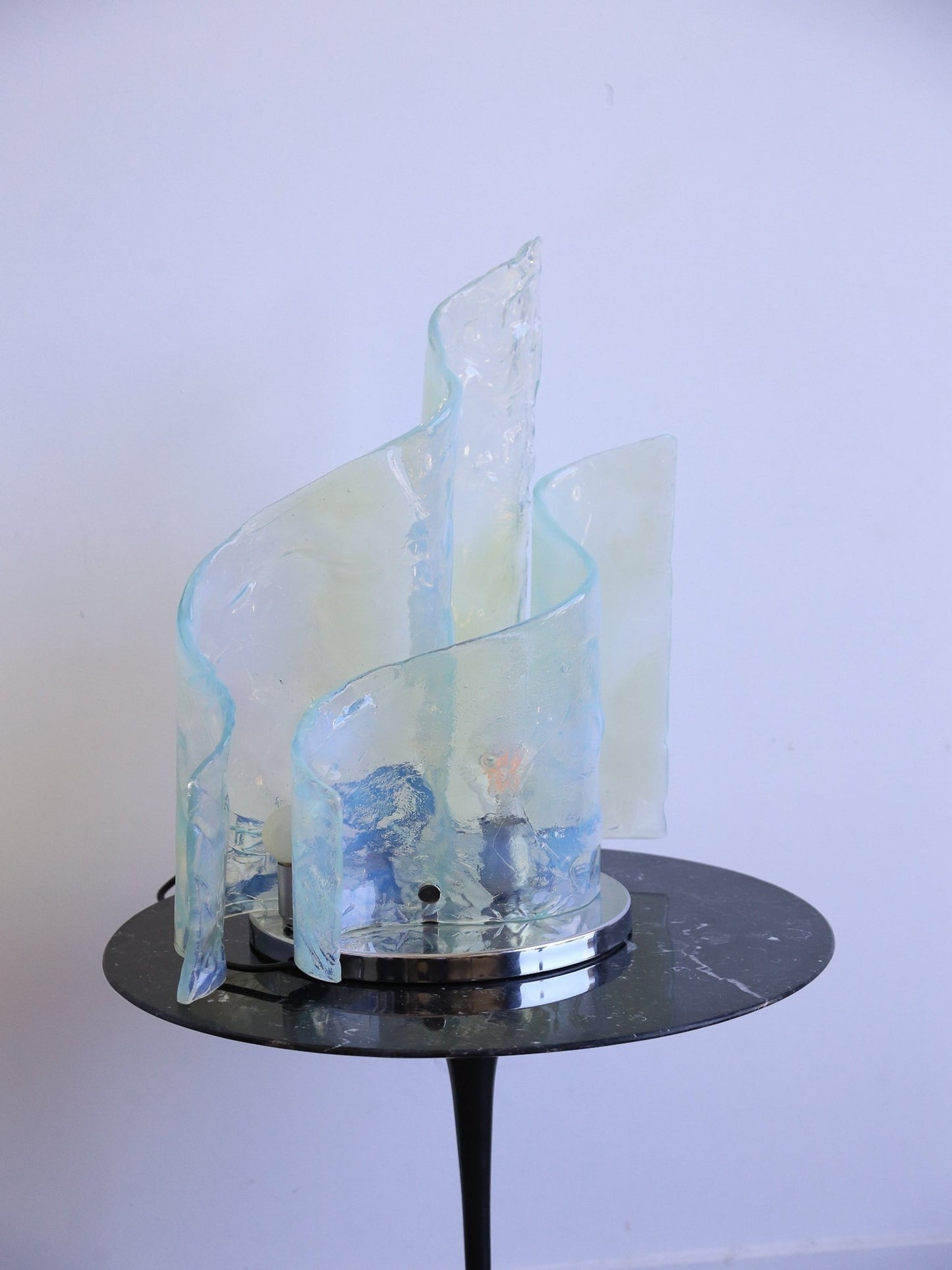 Carlo Nason Murano Glass & Chrome Table Lamp, Mazzega 1960s - Lumini Collections