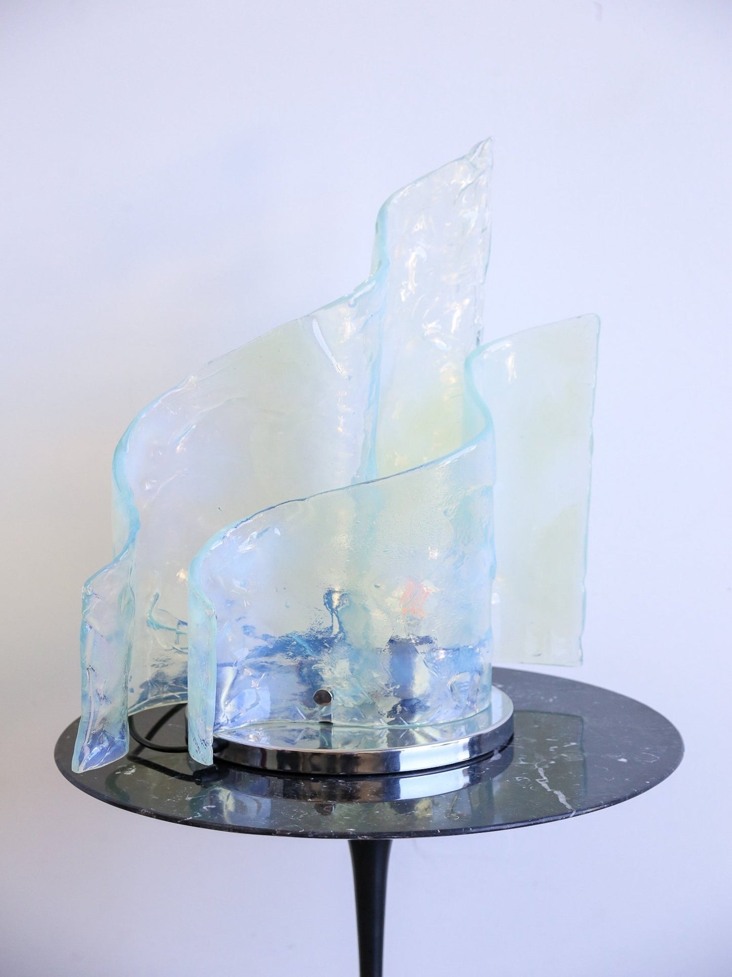 Carlo Nason Murano Glass & Chrome Table Lamp, Mazzega 1960s - Lumini Collections
