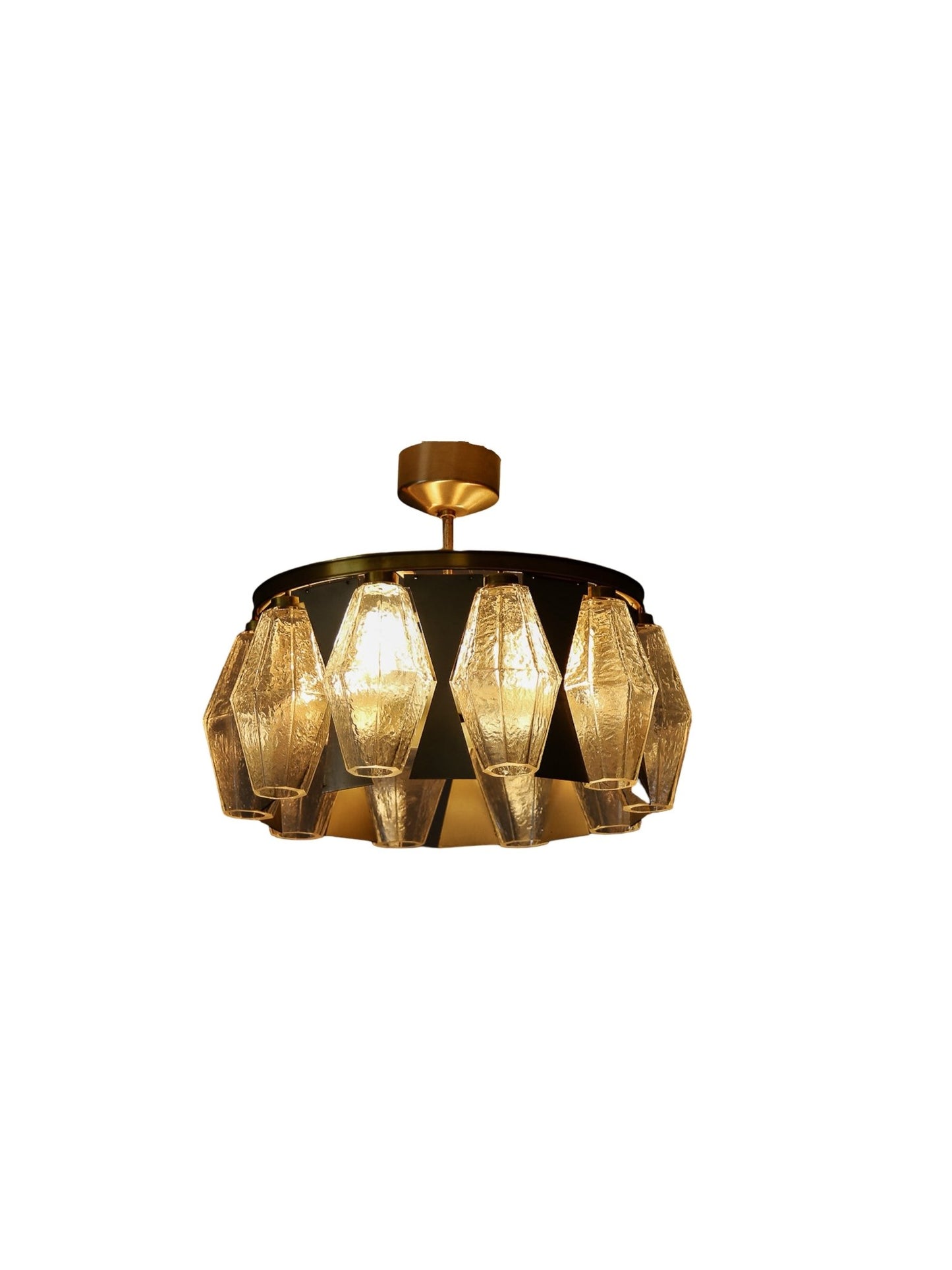 Carlo Scarpa Poliedri Glass Pendant Lamp, Italy, 1960s - Lumini Collections