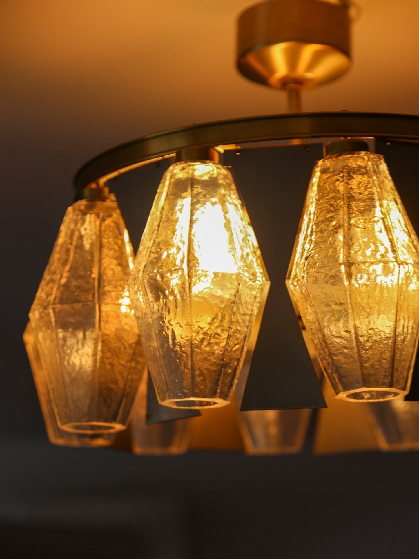 Carlo Scarpa Poliedri Glass Pendant Lamp, Italy, 1960s - Lumini Collections
