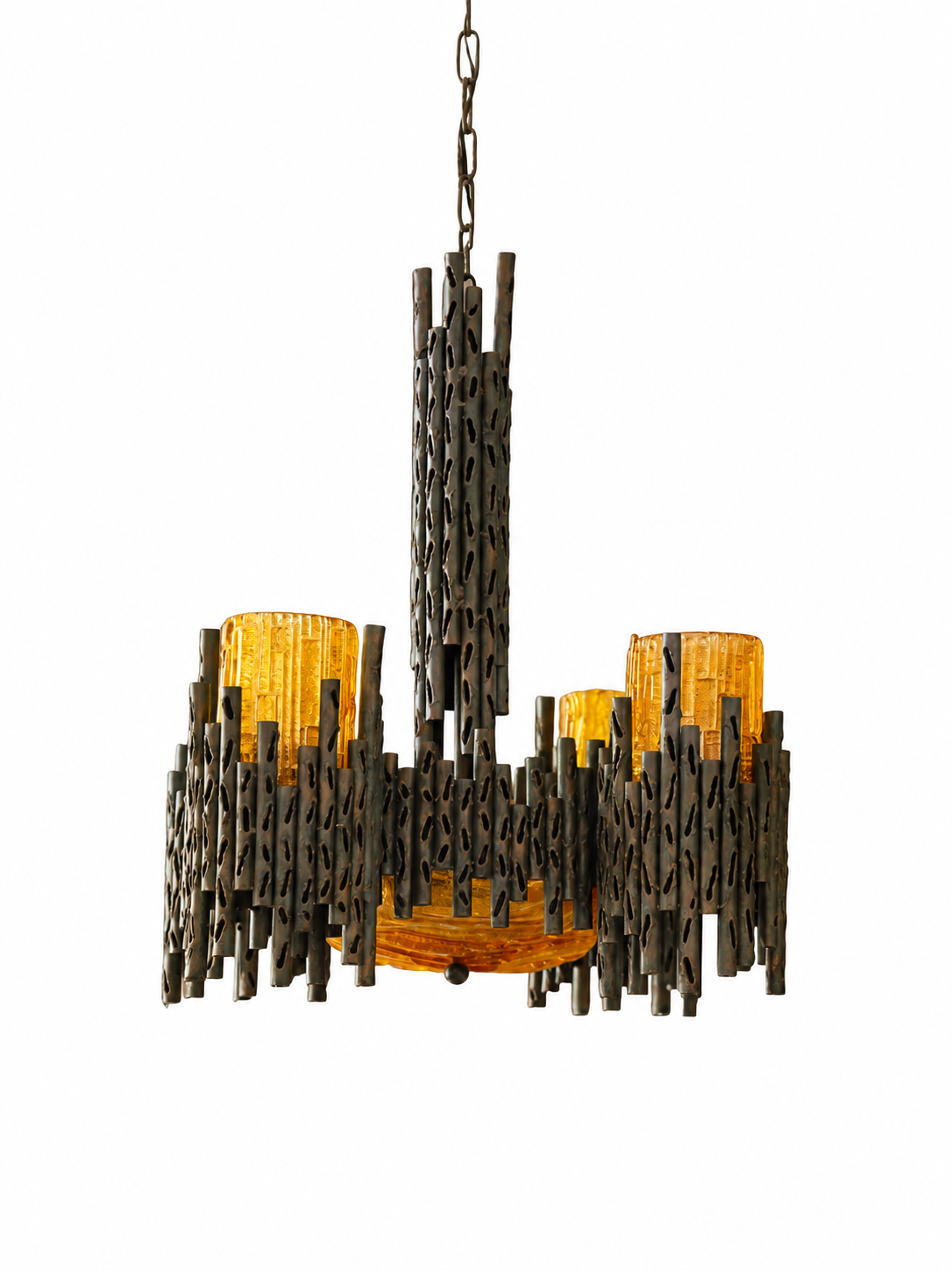 Marcello Fantoni Brutalist Chandelier, 1960s