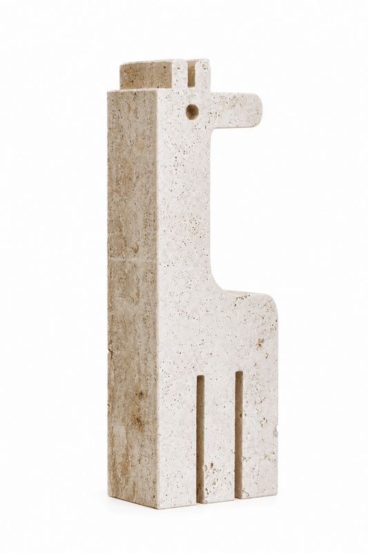 Travertine Giraffe Sculpture Attributed to Enzo Mari for Fratelli Mannelli, 1970s - Lumini Collections