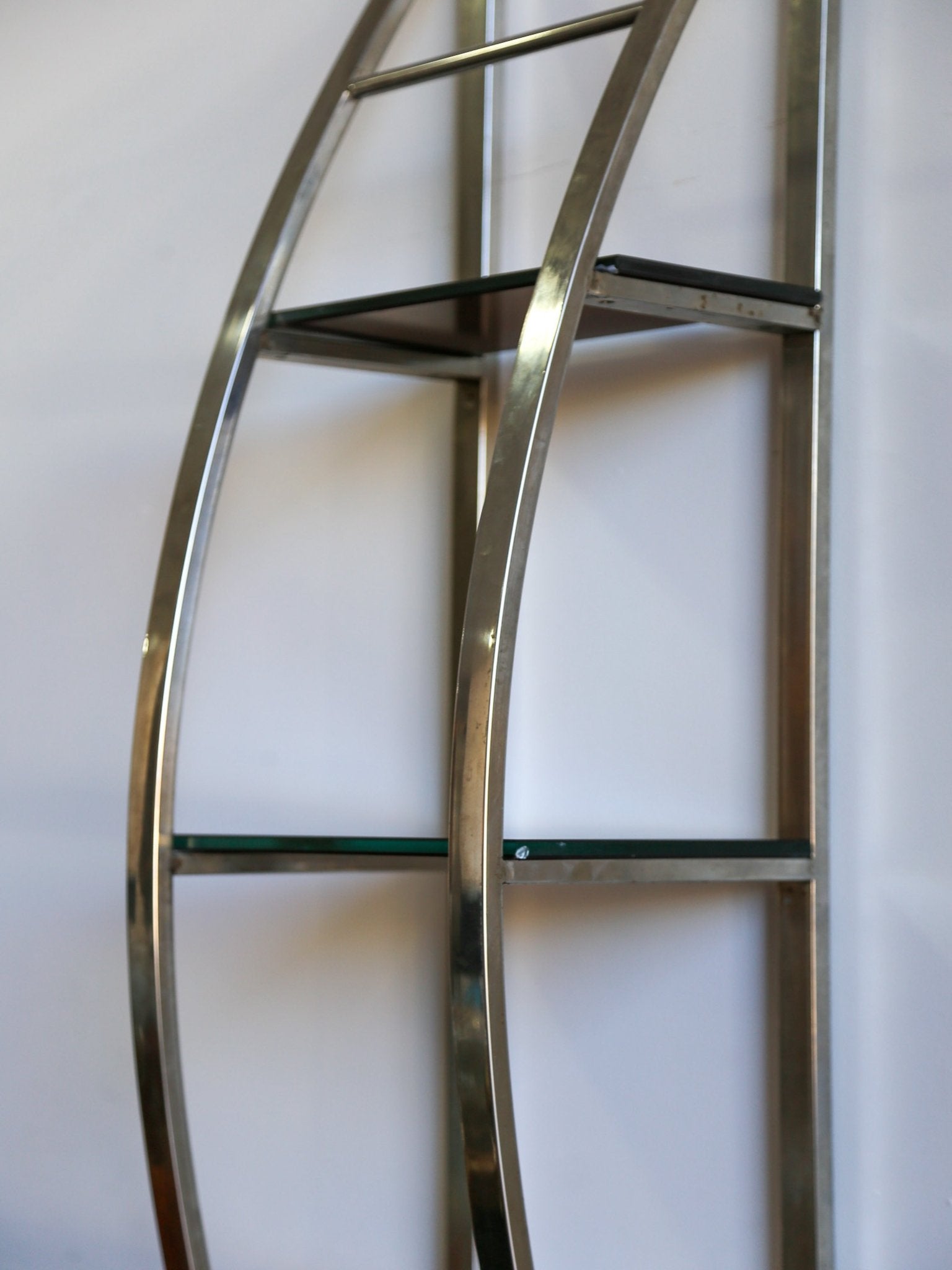 Chrome and Glass Shelf by Giuseppe Raimondi - Lumini Collections