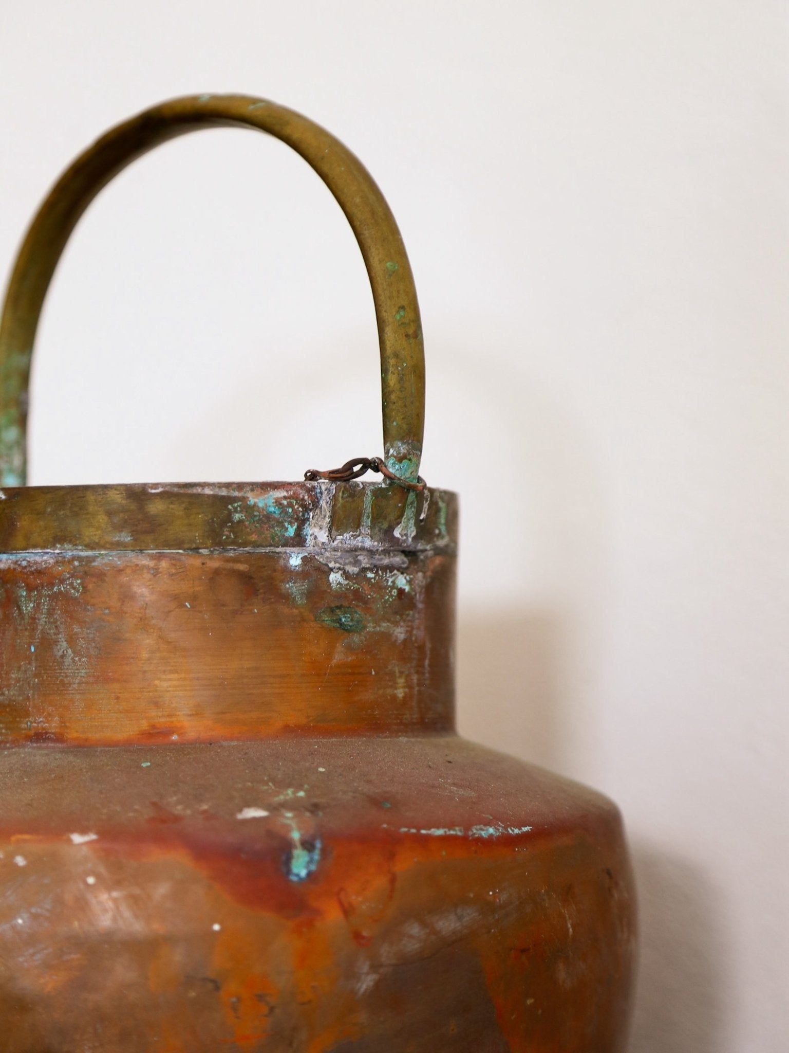 Antique Copper and Brass Vessel with Bird Spout, 1800s - Lumini Collections