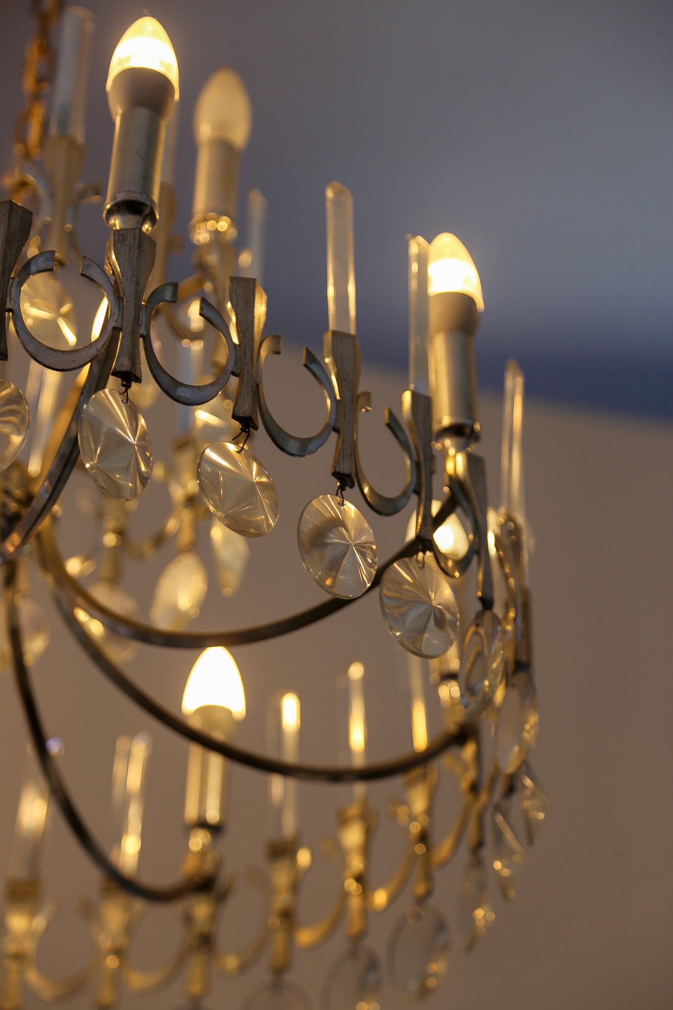 Crystal Chandelier by Gaetano Sciolari, Italy 1960 - Lumini Collections