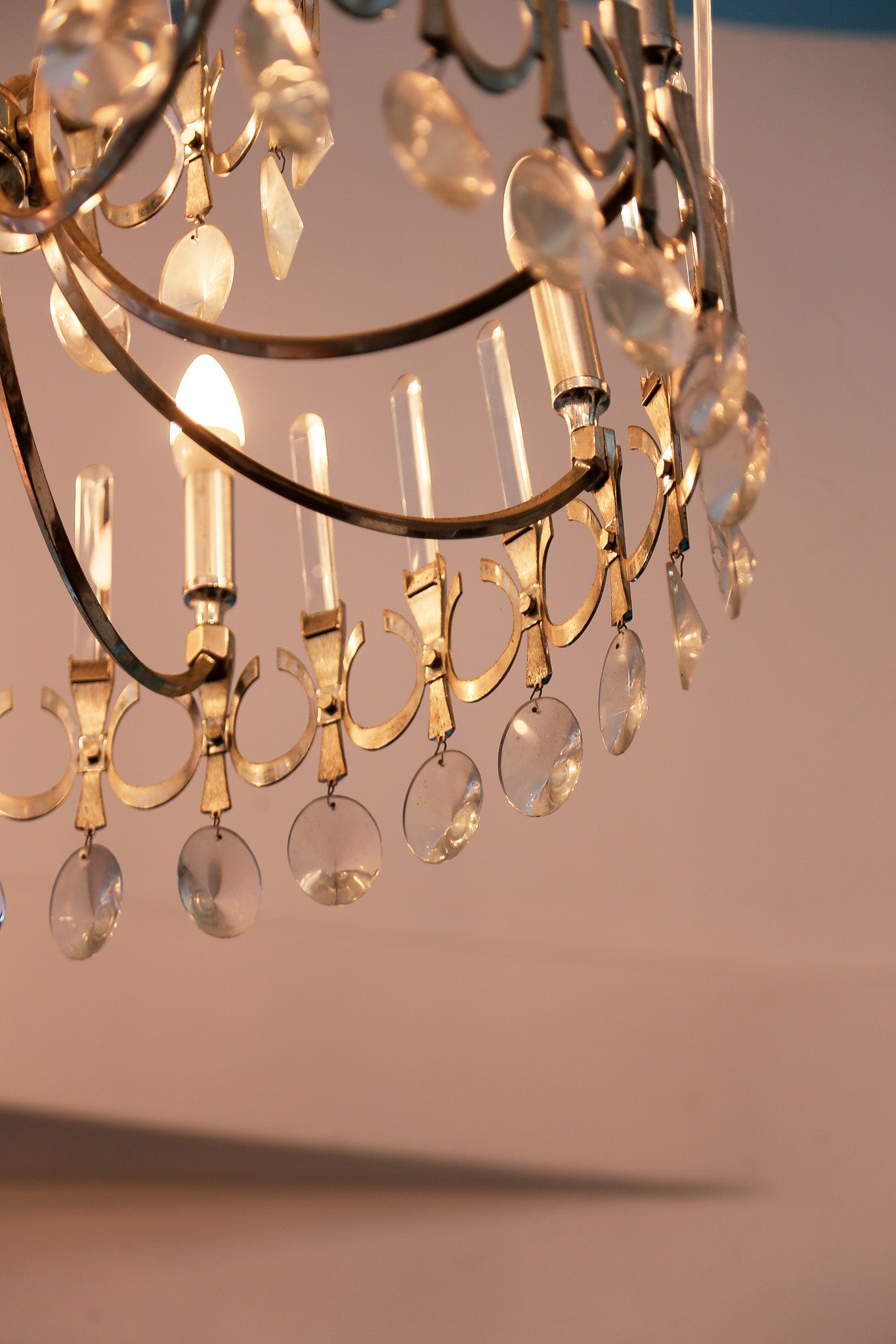 Crystal Chandelier by Gaetano Sciolari, Italy 1960 - Lumini Collections