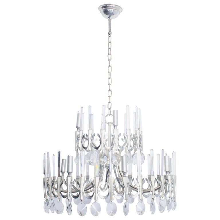 Crystal Chandelier by Gaetano Sciolari, Italy 1960 - Lumini Collections