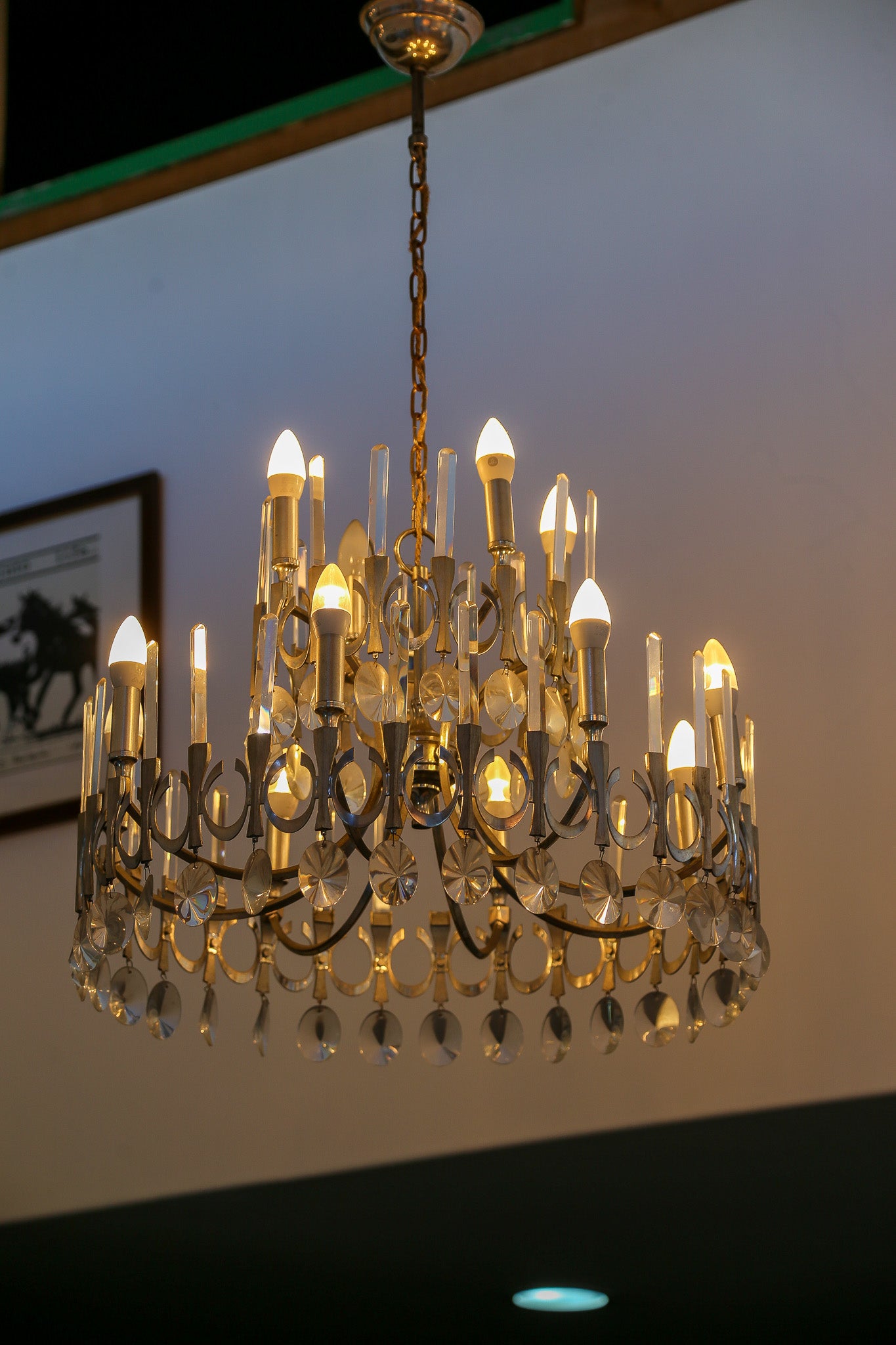 Crystal Chandelier by Gaetano Sciolari, Italy 1960 - Lumini Collections