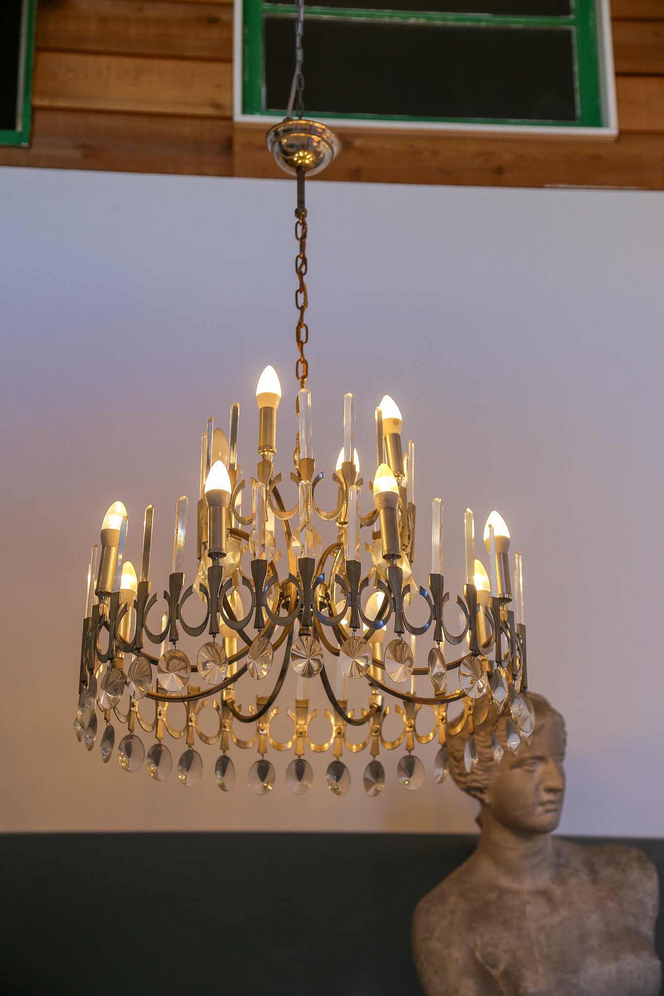 Crystal Chandelier by Gaetano Sciolari, Italy 1960 - Lumini Collections