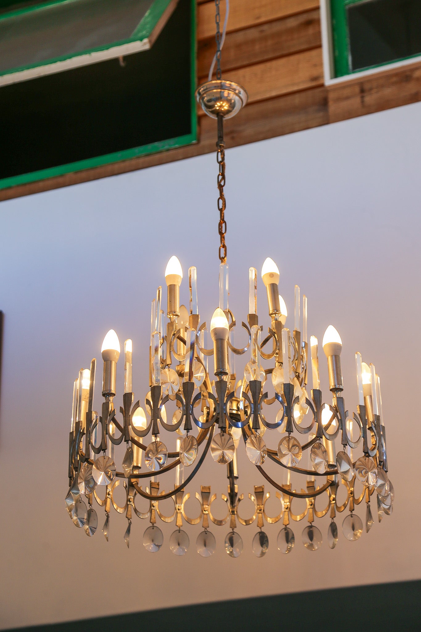 Crystal Chandelier by Gaetano Sciolari, Italy 1960 - Lumini Collections