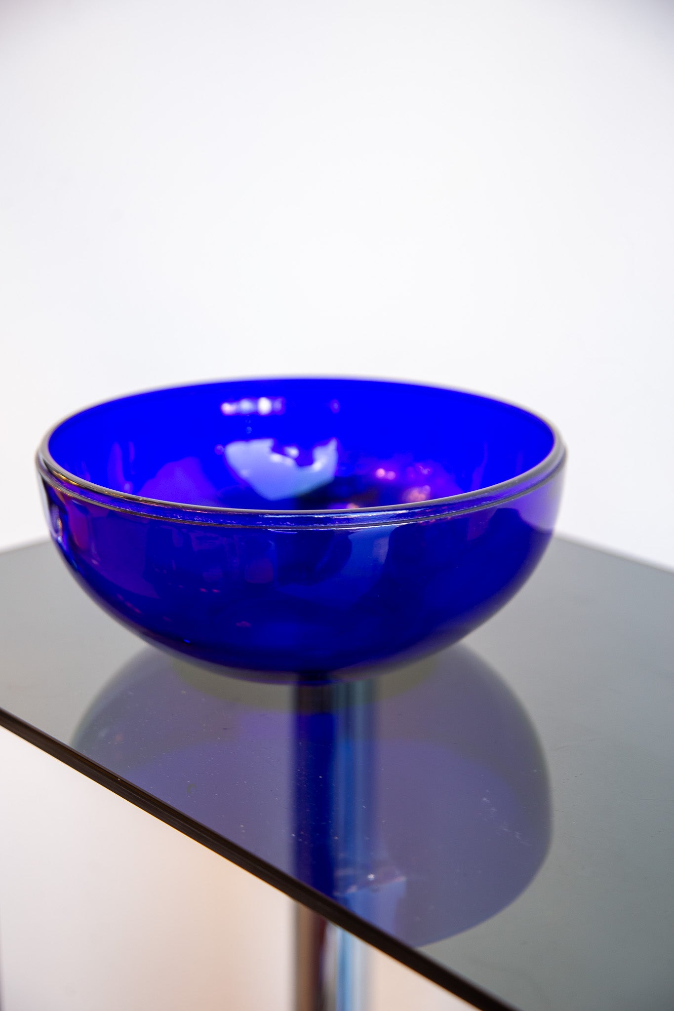 Ettore Sottsass “Mela” Aluminium and Cobalt Glass Object, Italy 1950s - Lumini Collections