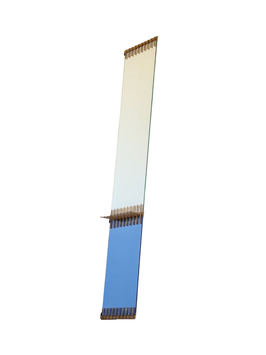 Ettore Sottsass for Santambrogio De Berti Brass & Glass Wall Mirror 1958 - Lumini Collections