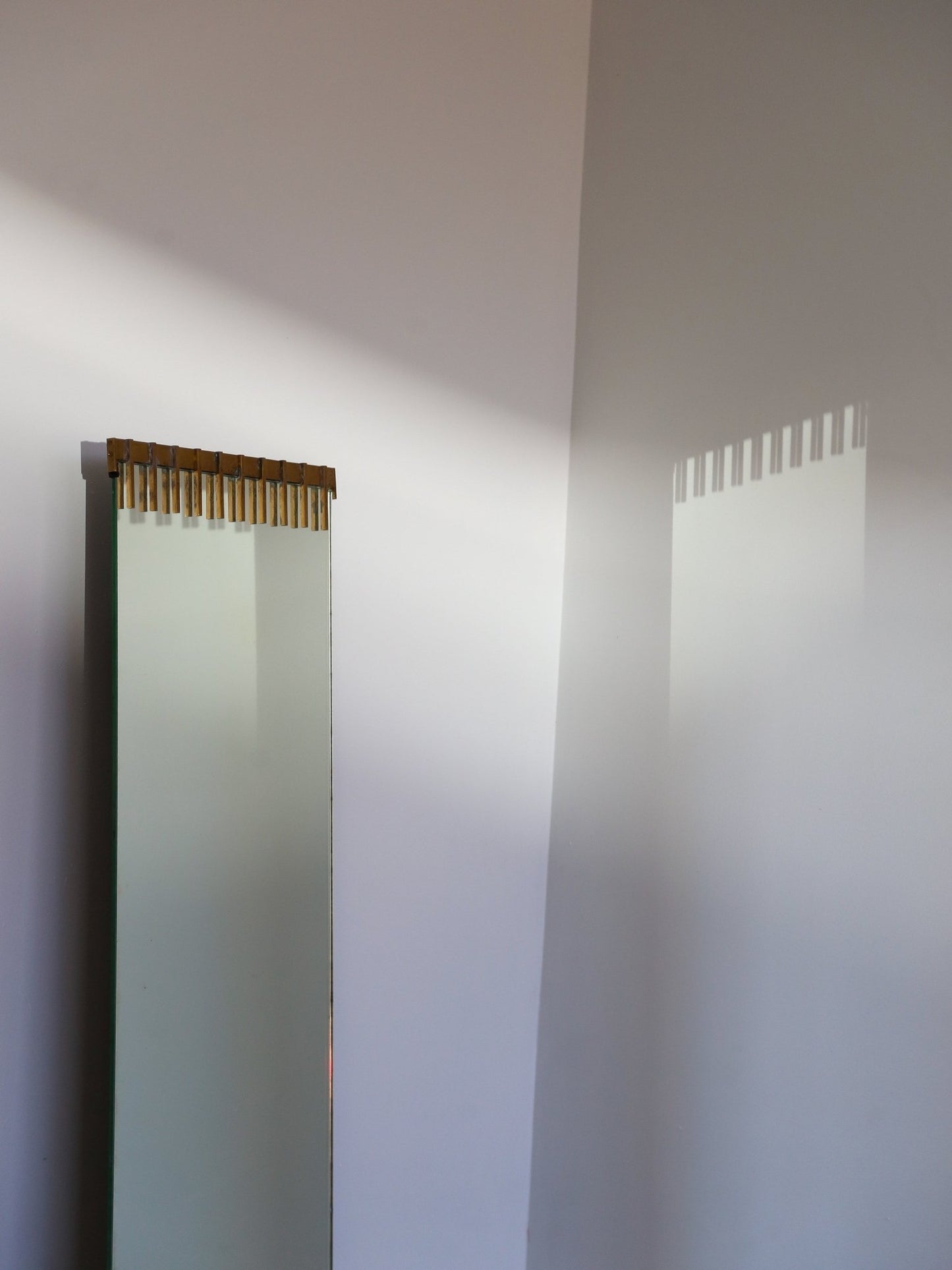 Ettore Sottsass for Santambrogio De Berti Brass & Glass Wall Mirror 1958 - Lumini Collections