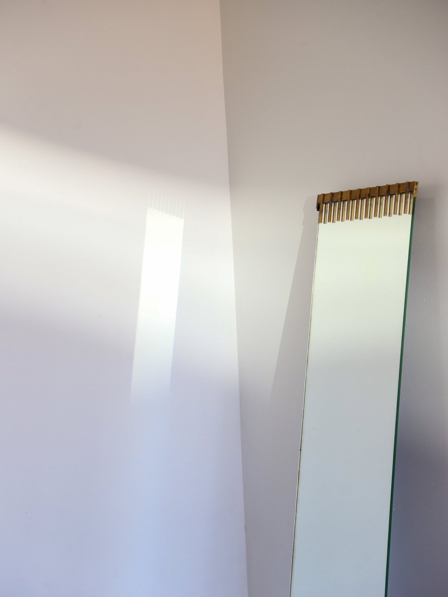 Ettore Sottsass for Santambrogio De Berti Brass & Glass Wall Mirror 1958 - Lumini Collections
