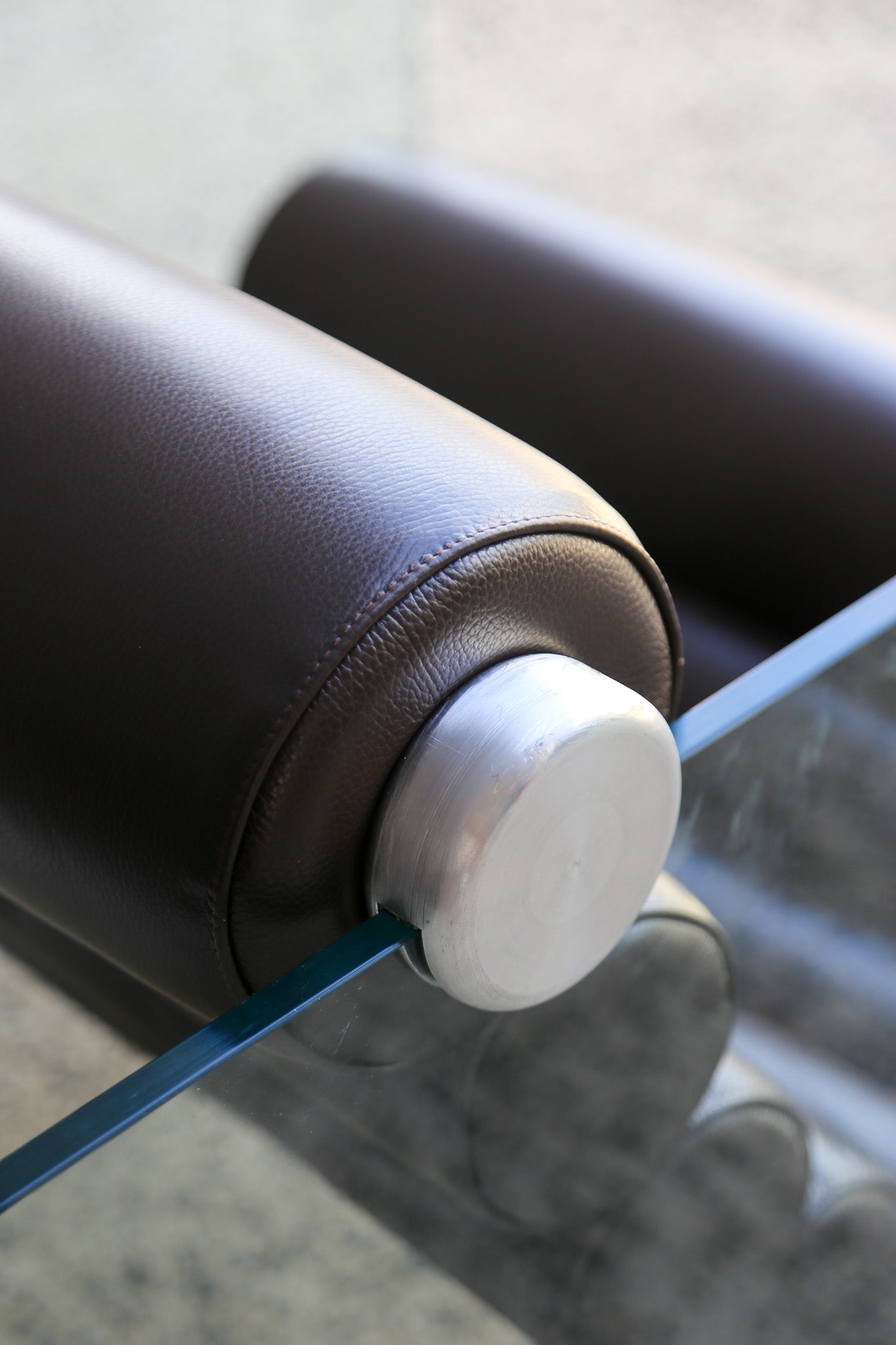 Fabio Lenci Brown Leather “Hyaline” Chairs for Standing, Italy - Lumini Collections