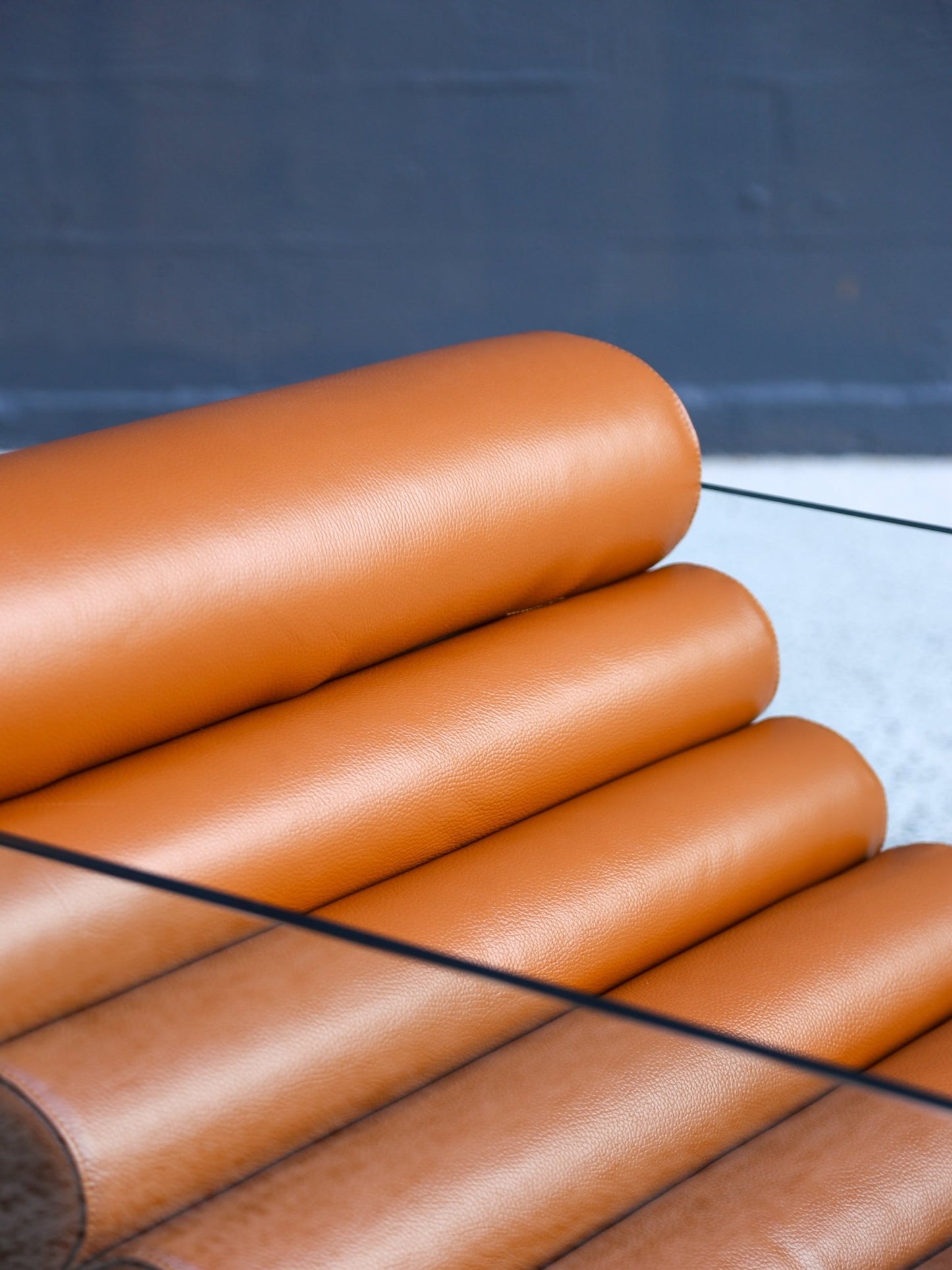 Fabio Lenci Tan Leather “Hyaline” Chairs for Standing, Italy - Lumini Collections