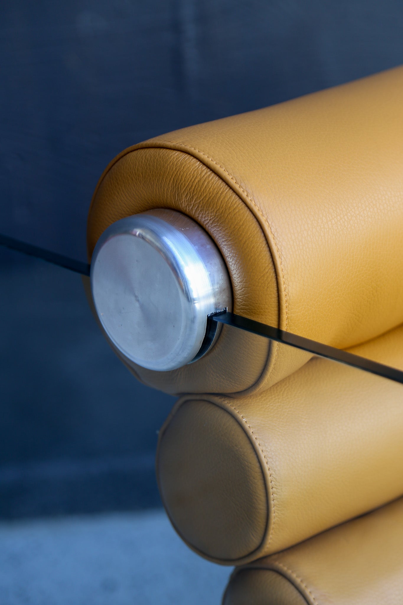 Fabio Lenci Yellow Leather “Hyaline” Chairs for Standing, Italy - Lumini Collections