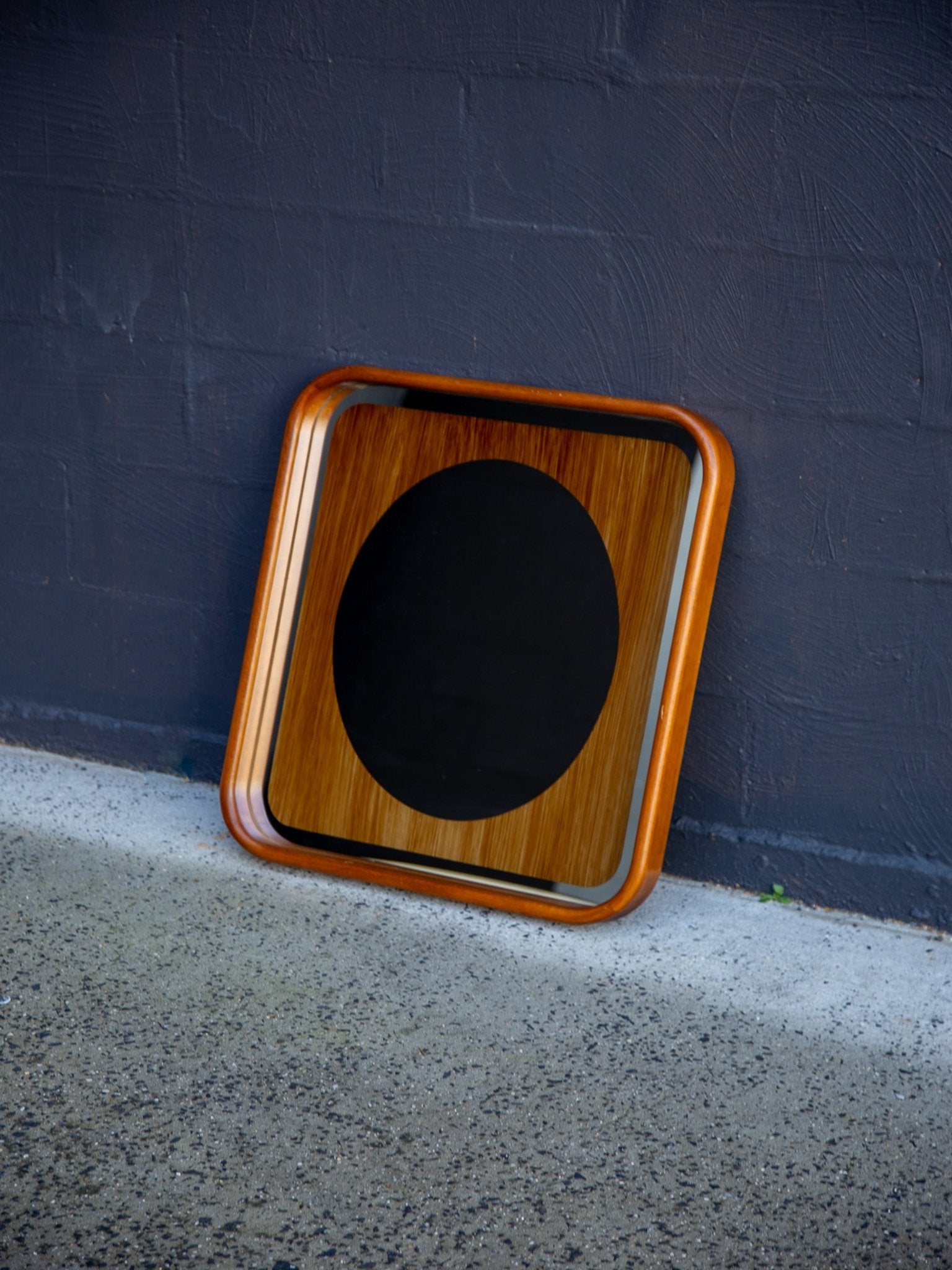 Fontana Arte Italian Wall Mirror with Timber Frame, 1980s - Lumini Collections