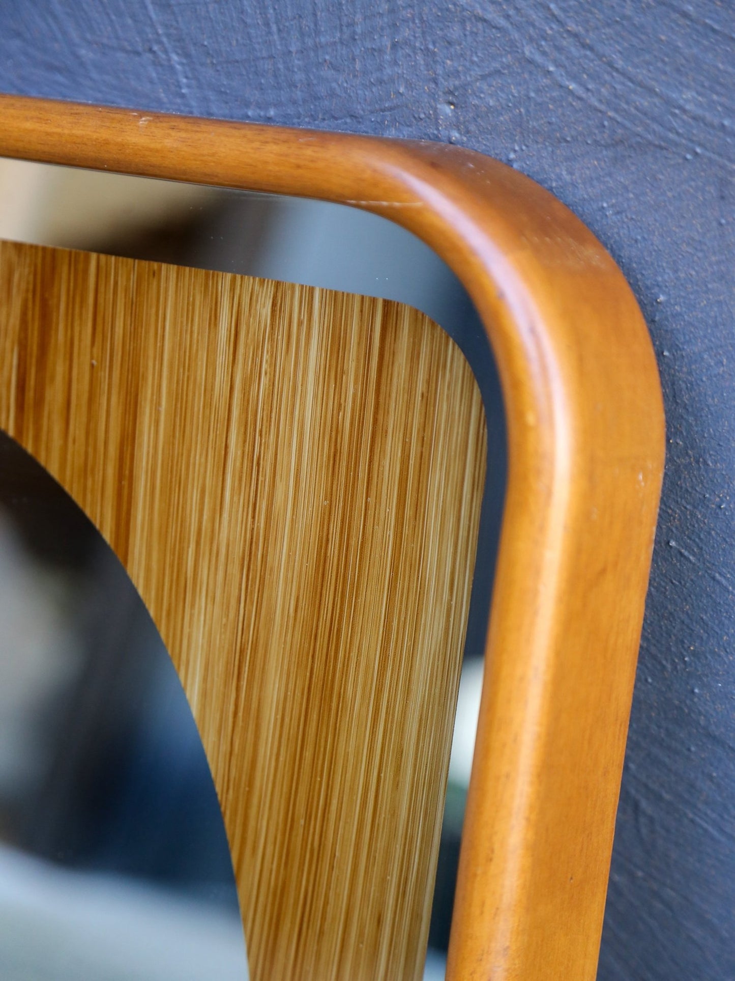 Fontana Arte Italian Wall Mirror with Timber Frame, 1980s - Lumini Collections