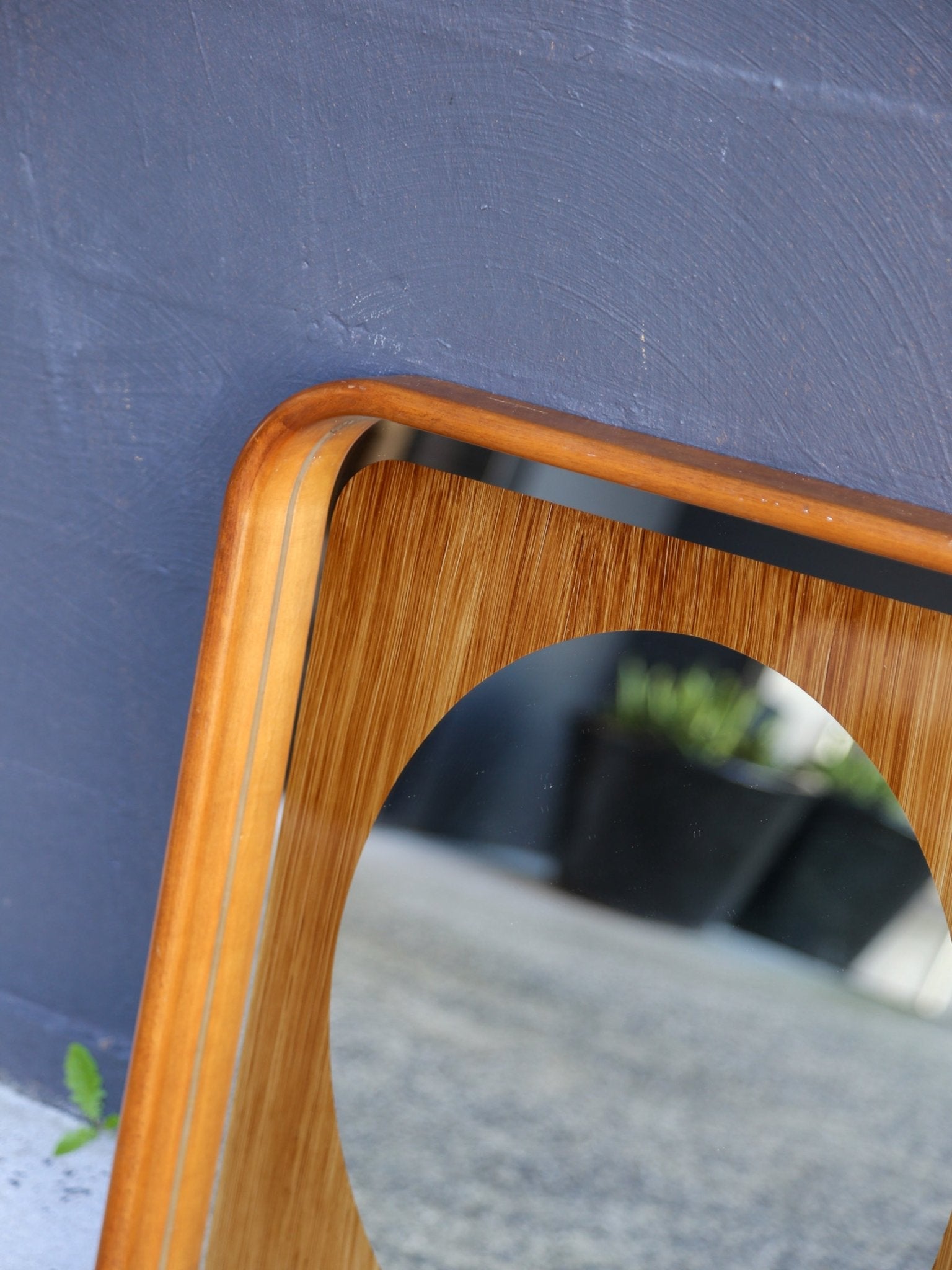 Fontana Arte Italian Wall Mirror with Timber Frame, 1980s - Lumini Collections