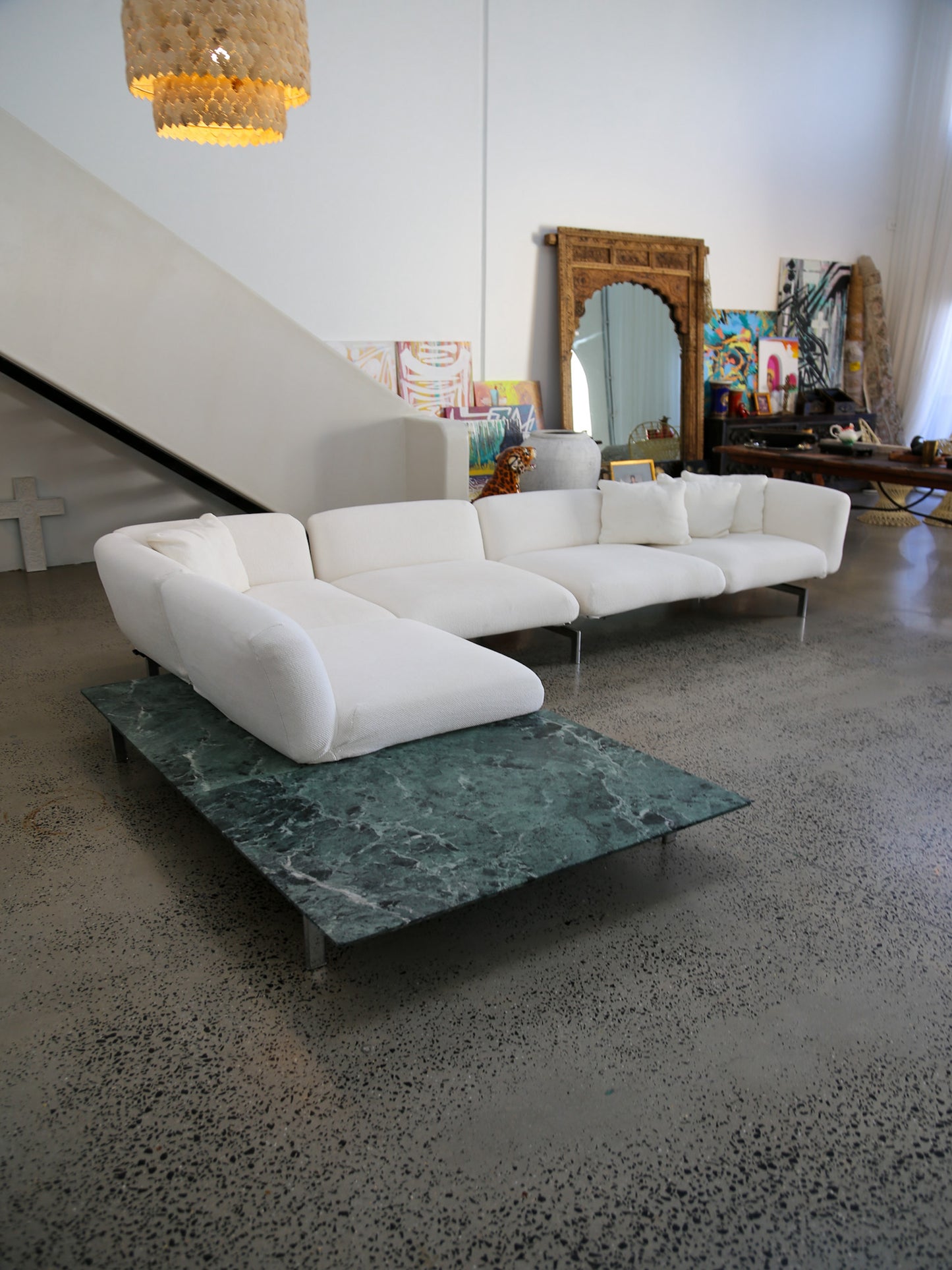 Italian Modular Sofa by Piero Lissoni for Knoll  Avio System with Marble Base