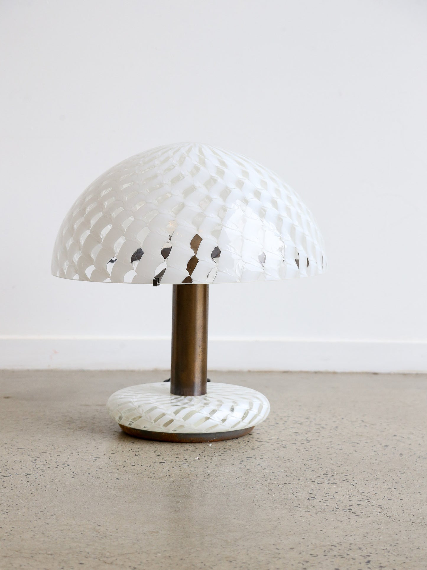 Table Lamp By AV Mazzega in Murano Glass and Brass
