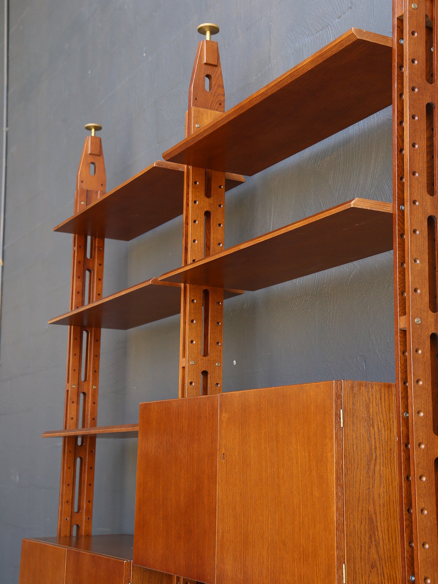 Bookcase LB7 by Franco Albini for Poggi in Rosewood & Brass