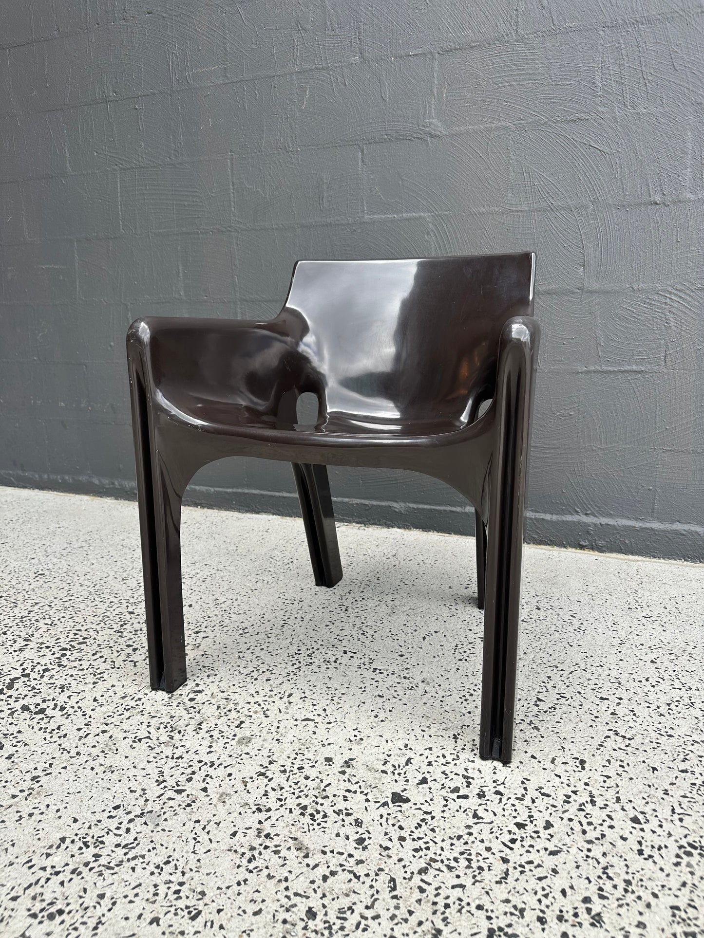 Gaudi Brown Armchair by Vico Magistretti for Artemide 1970s