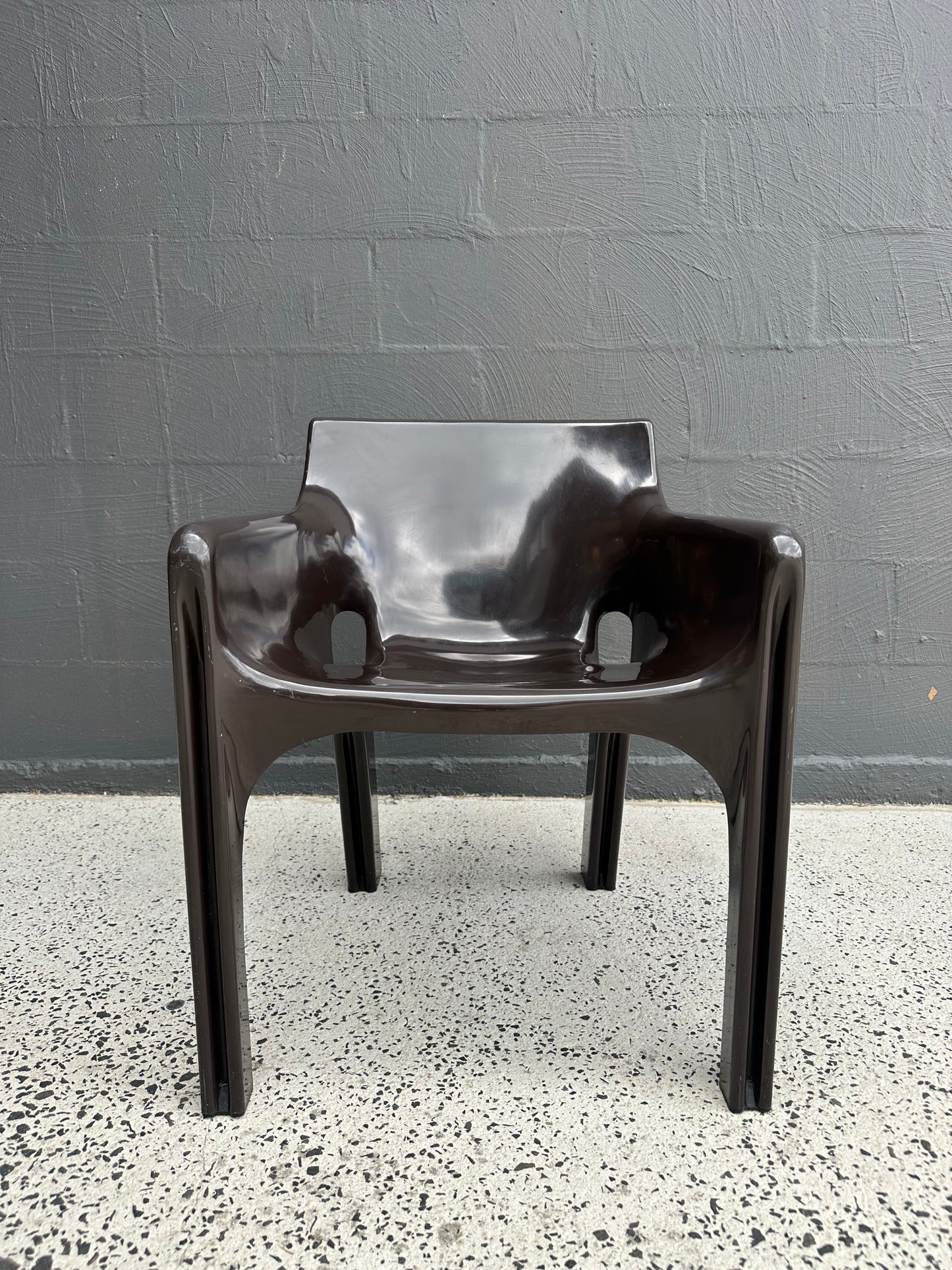 Gaudi Brown Armchair by Vico Magistretti for Artemide 1970s