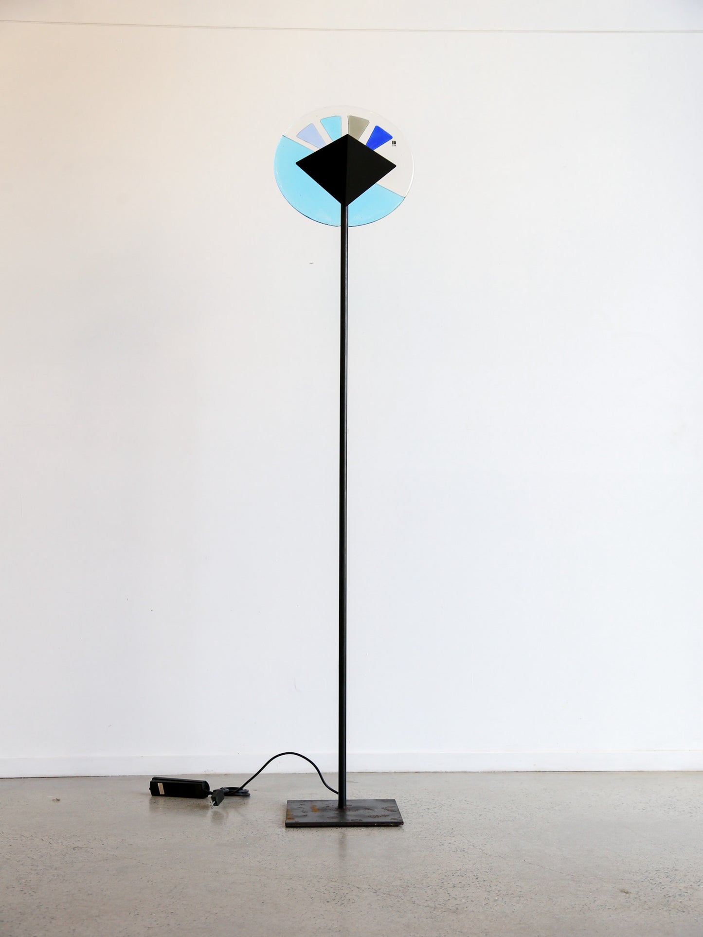 Floor Lamp in Murano Glass & Black Metal by Itre Firme di Vetro