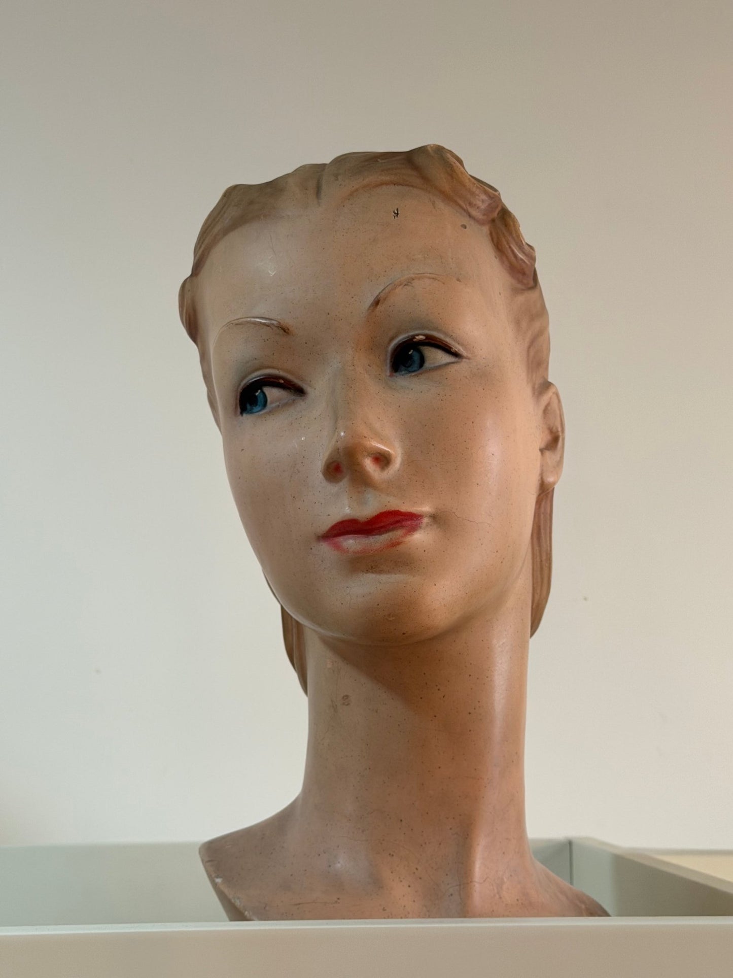 Italian Hand-Painted Mannequin Head, 1920s - Lumini Collections