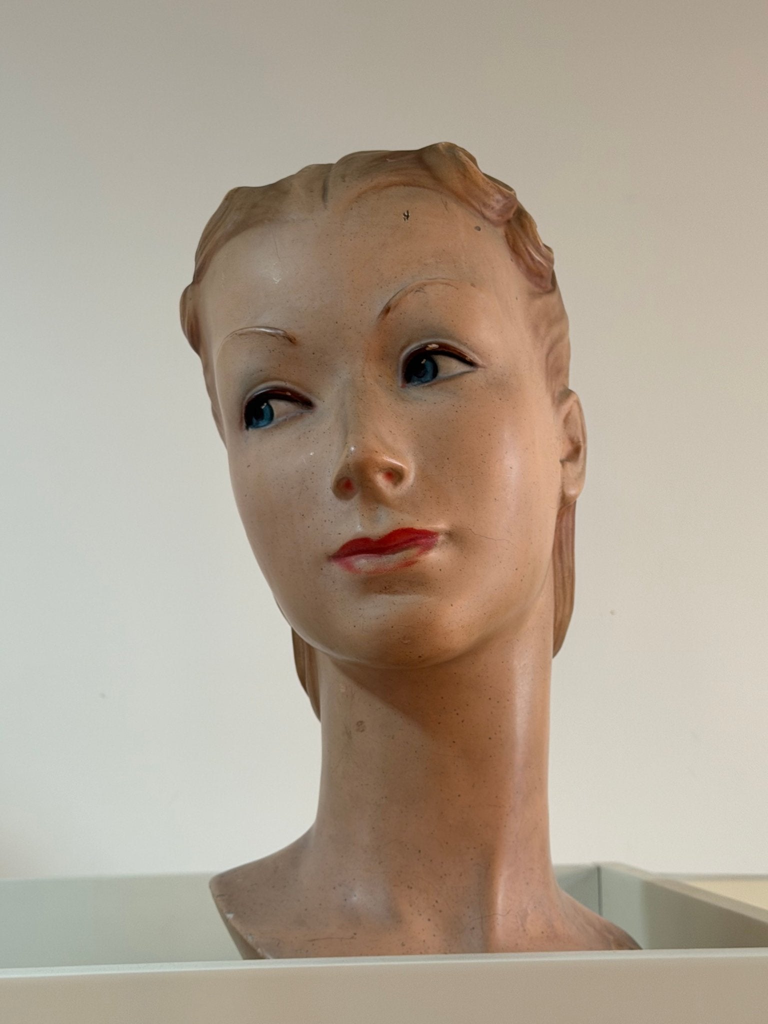 Italian Hand-Painted Mannequin Head, 1920s - Lumini Collections