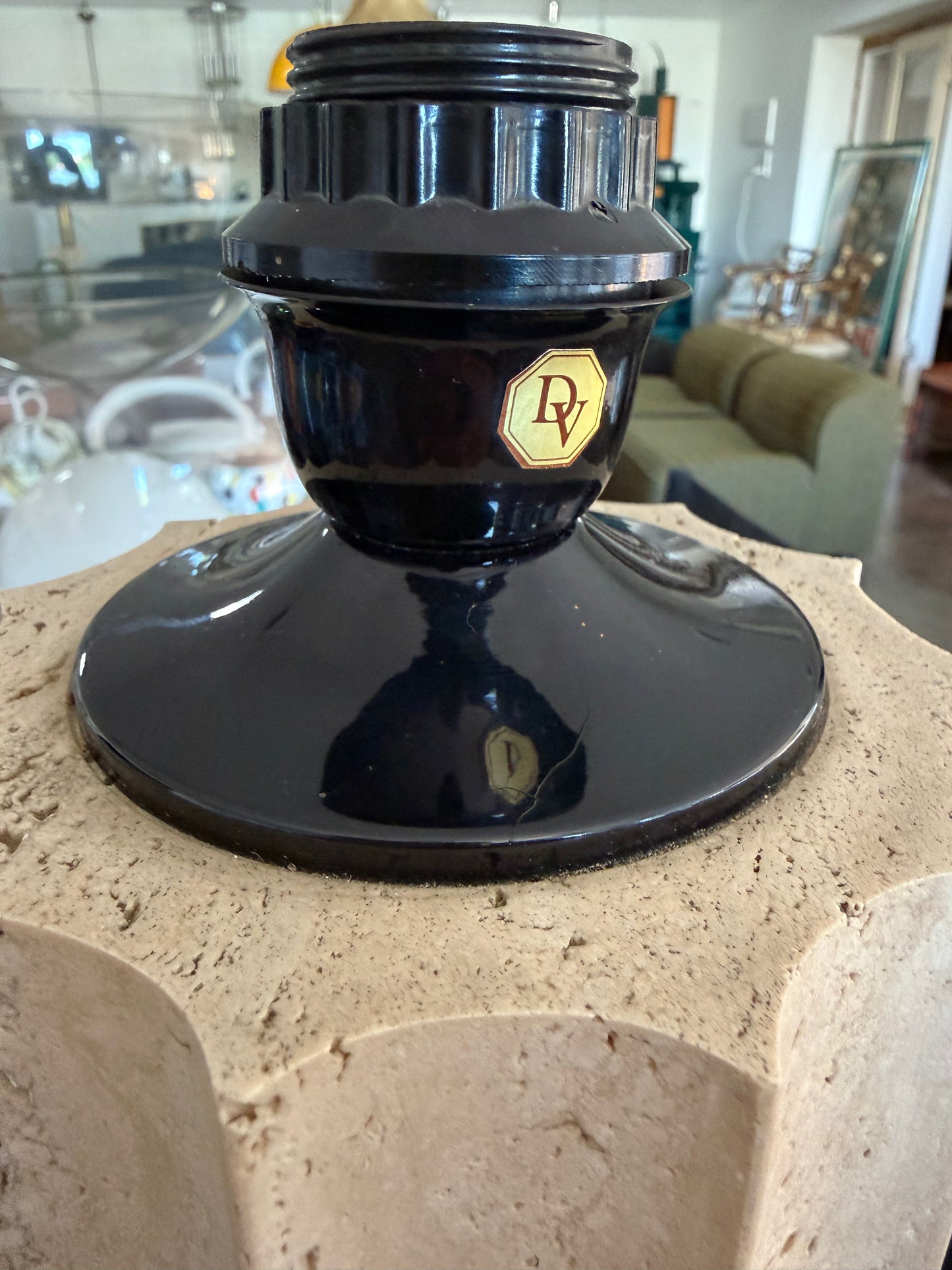 Large Davinci Travertine Table Lamp, 1970s