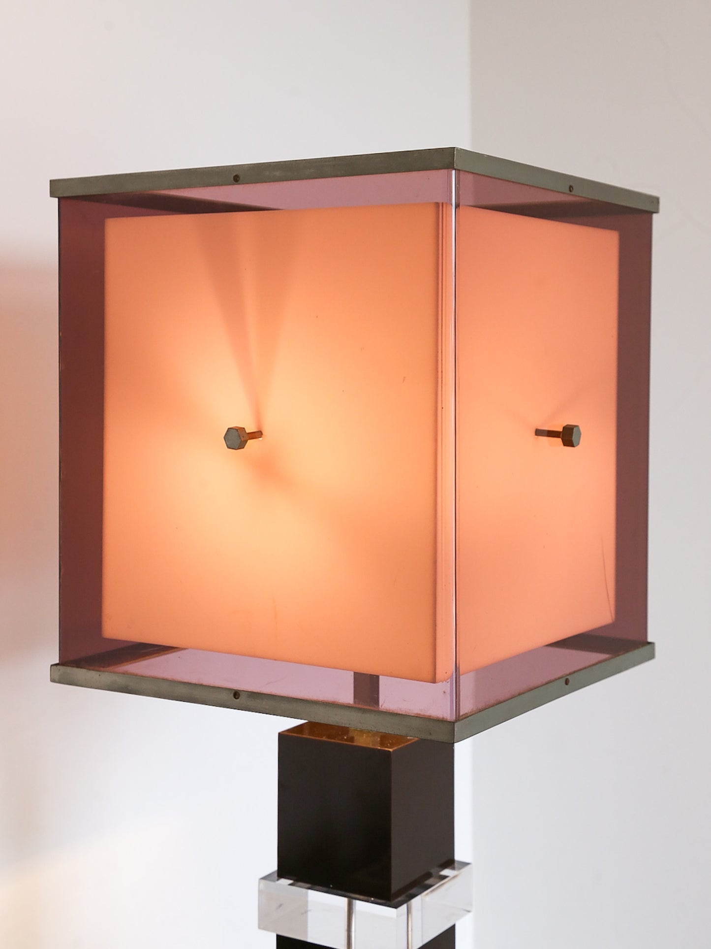 Lucite Italian Table Lamp by Romeo Rega, 1965