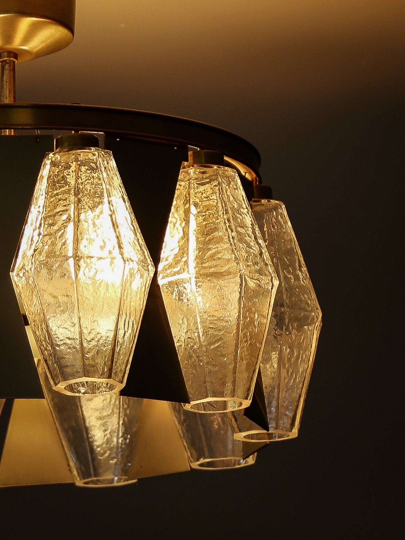 Carlo Scarpa Poliedri Glass Pendant Lamp, Italy, 1960s - Lumini Collections